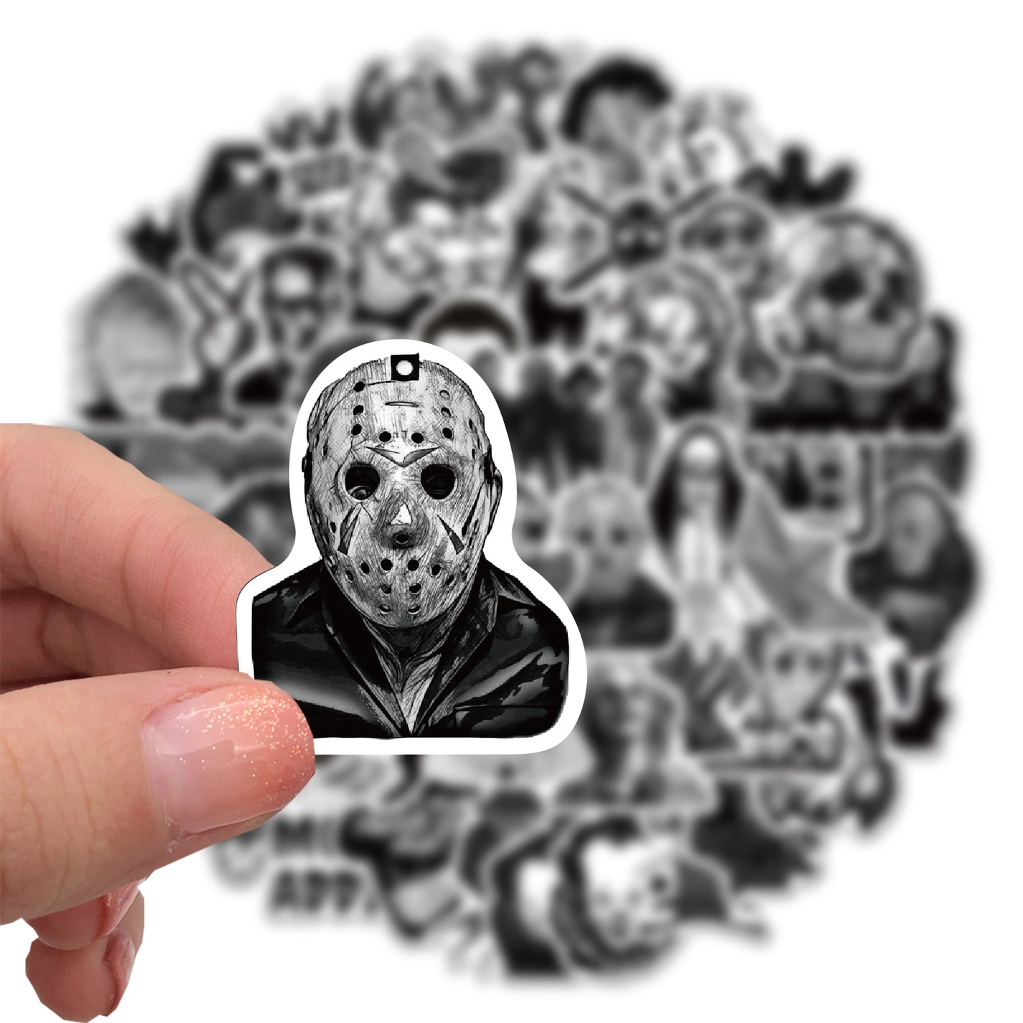 50pcs Black&White Horror Movie 1 Stickers