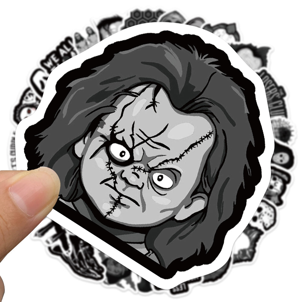 50pcs Black&White Horror Movie 2 Stickers