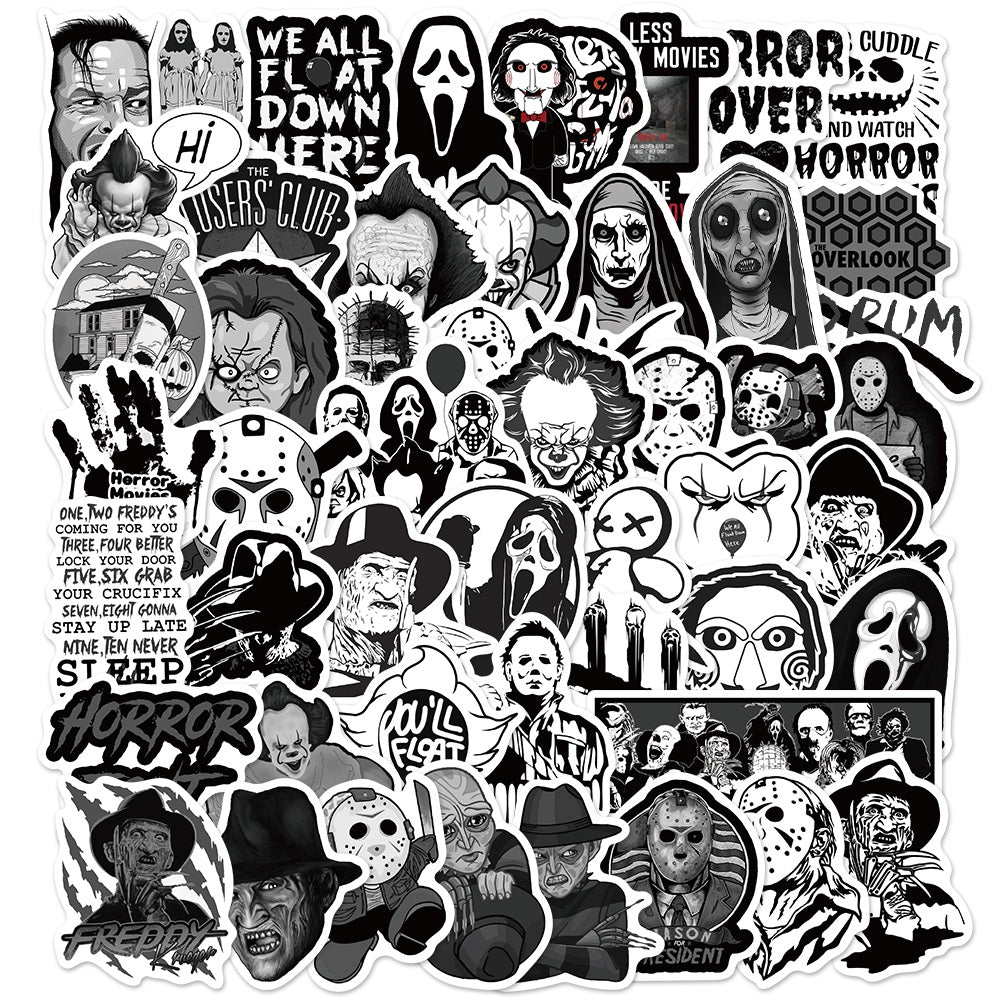 50pcs Black&White Horror Movie 2 Stickers – AU Sticker World