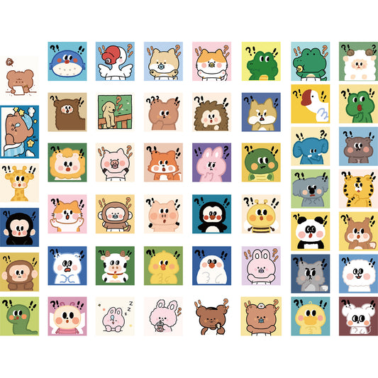 50pcs Cartoon Animals Stickers