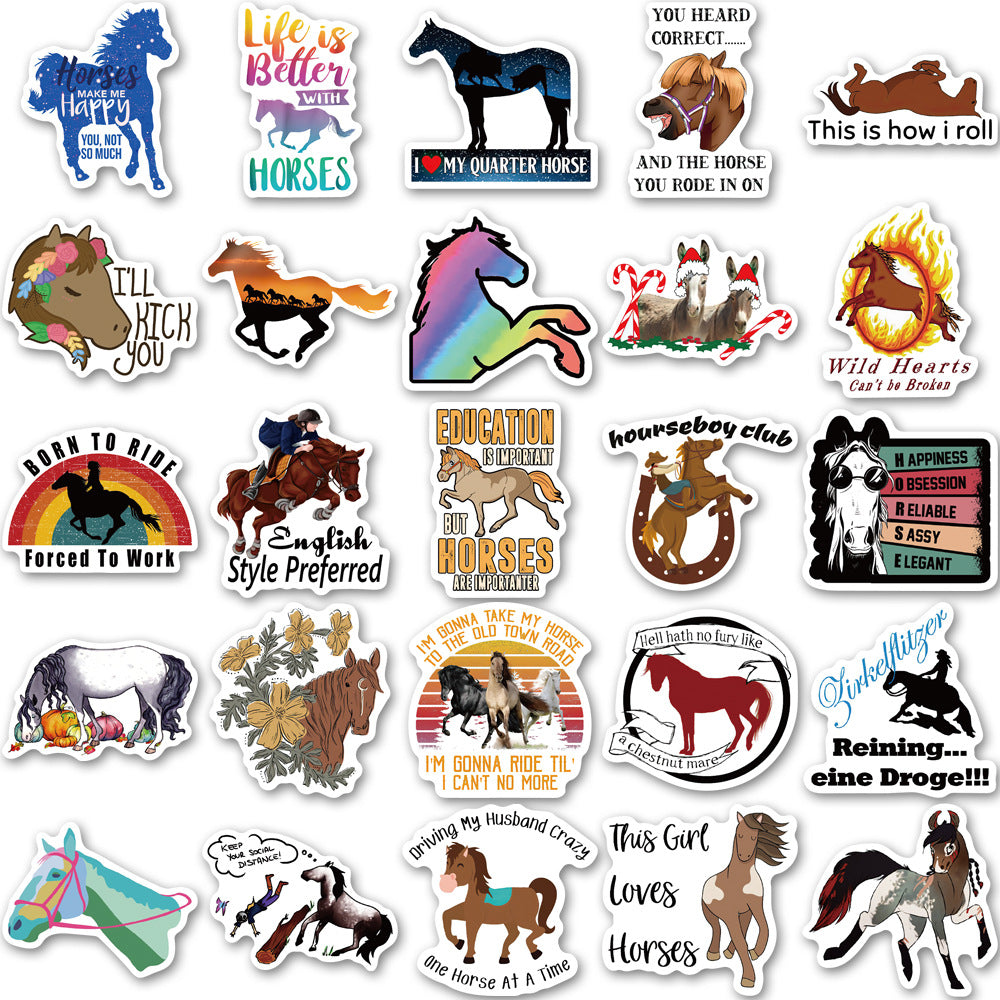 50pcs Horse Riding Stickers