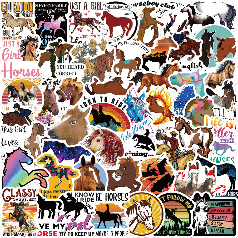 50pcs Horse Riding Stickers – AU Sticker World