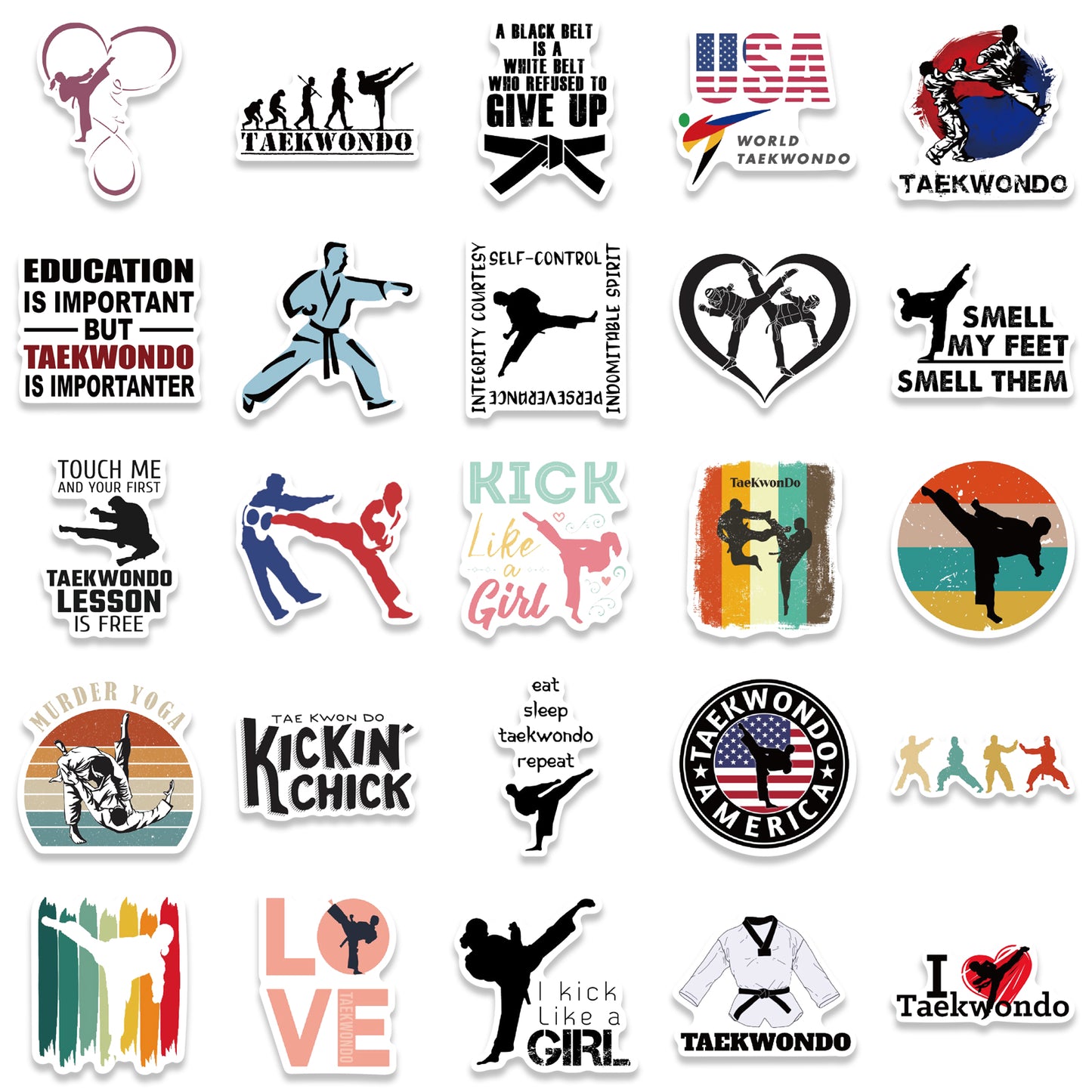 50pcs Taekwondo Stickers