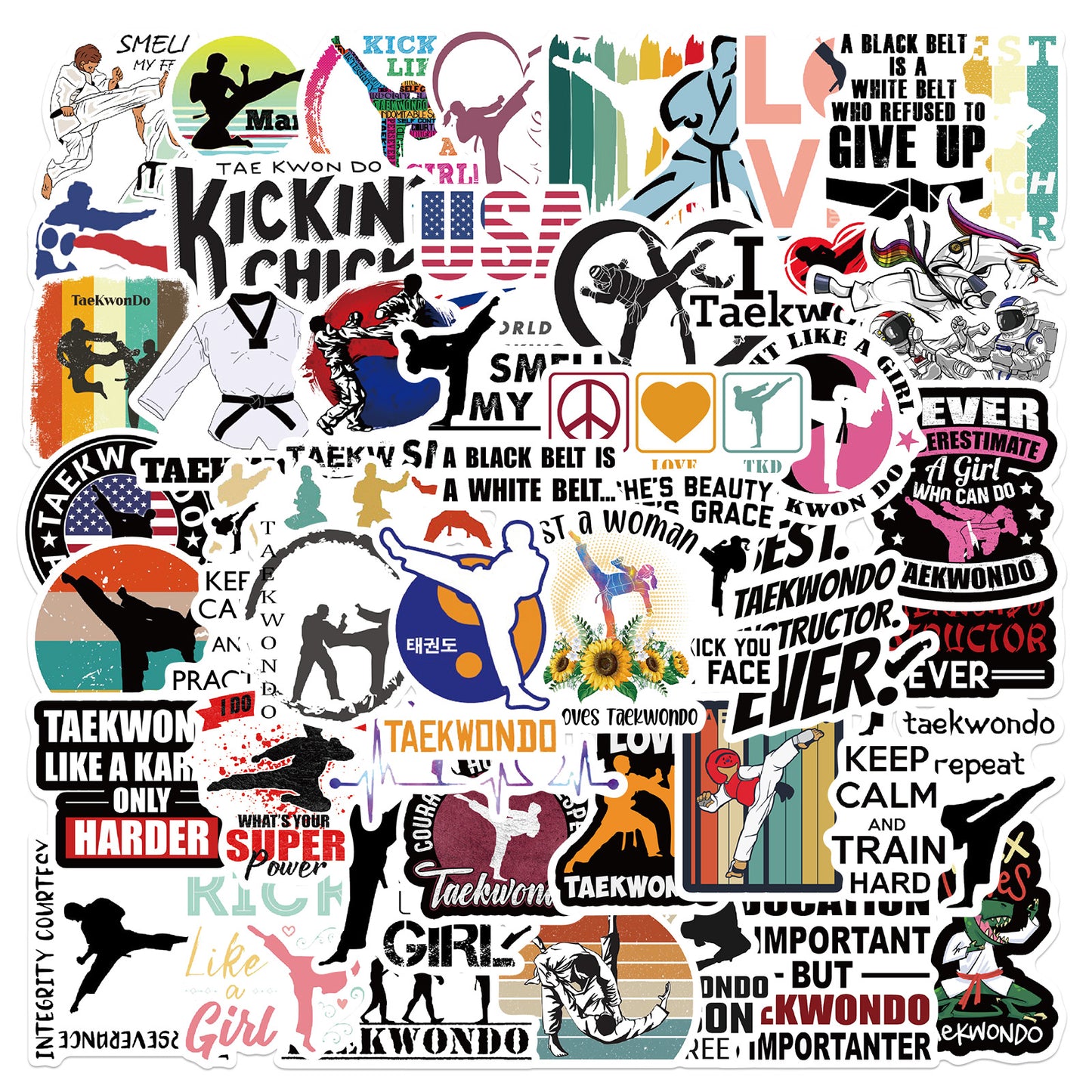 50pcs Taekwondo Stickers