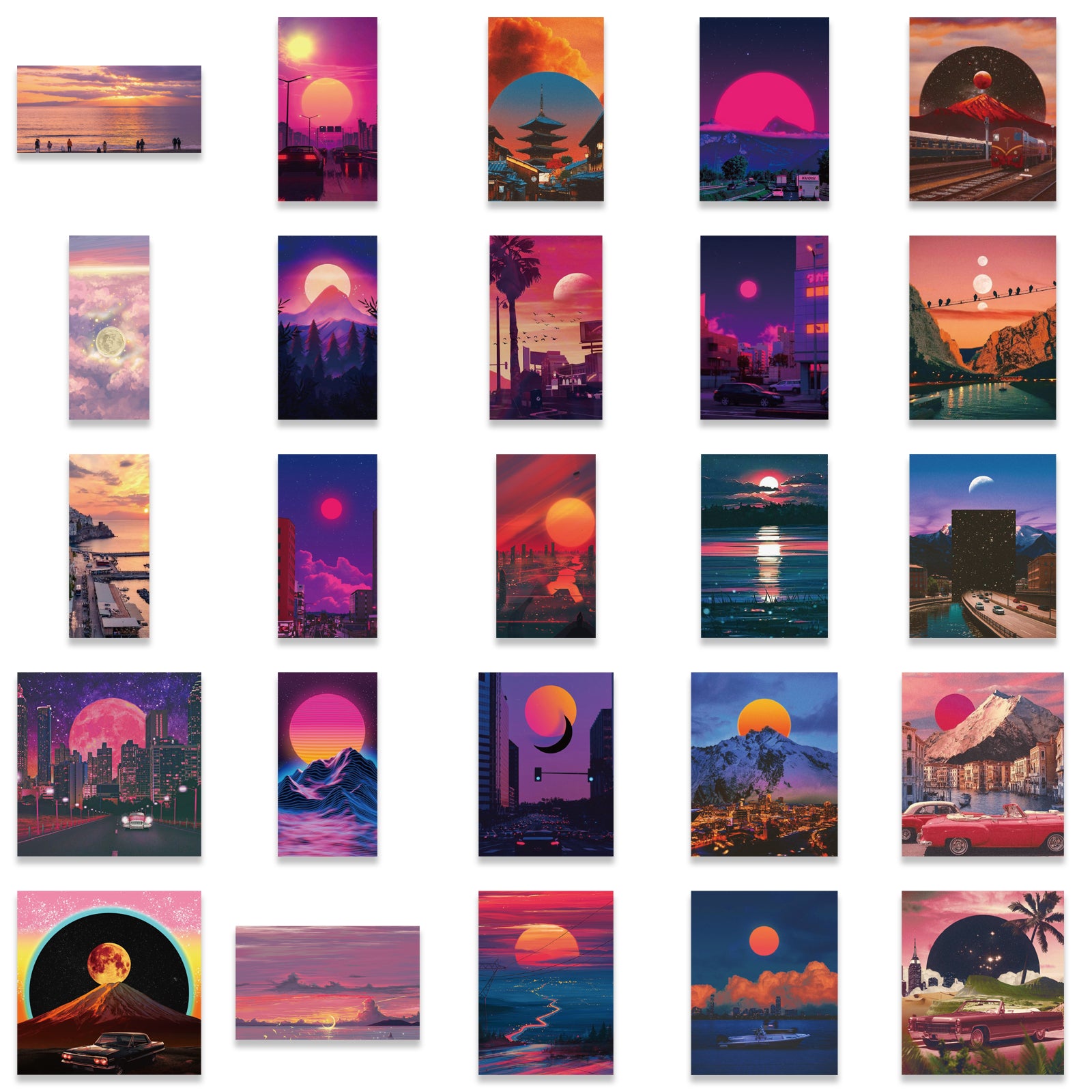 50pcs Sunset Stickers – AU Sticker World