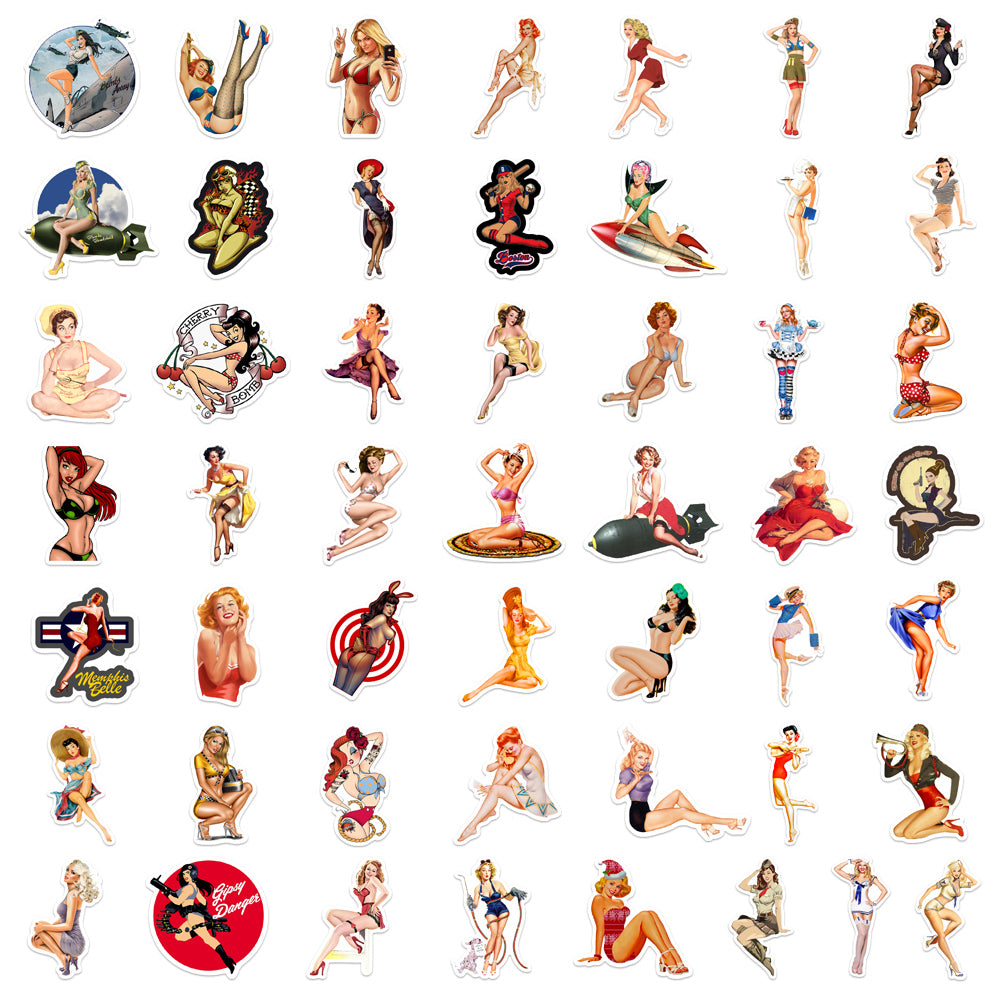 50pcs Pin Up Girls Stickers