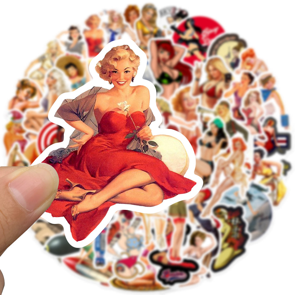 50pcs Pin Up Girls Stickers