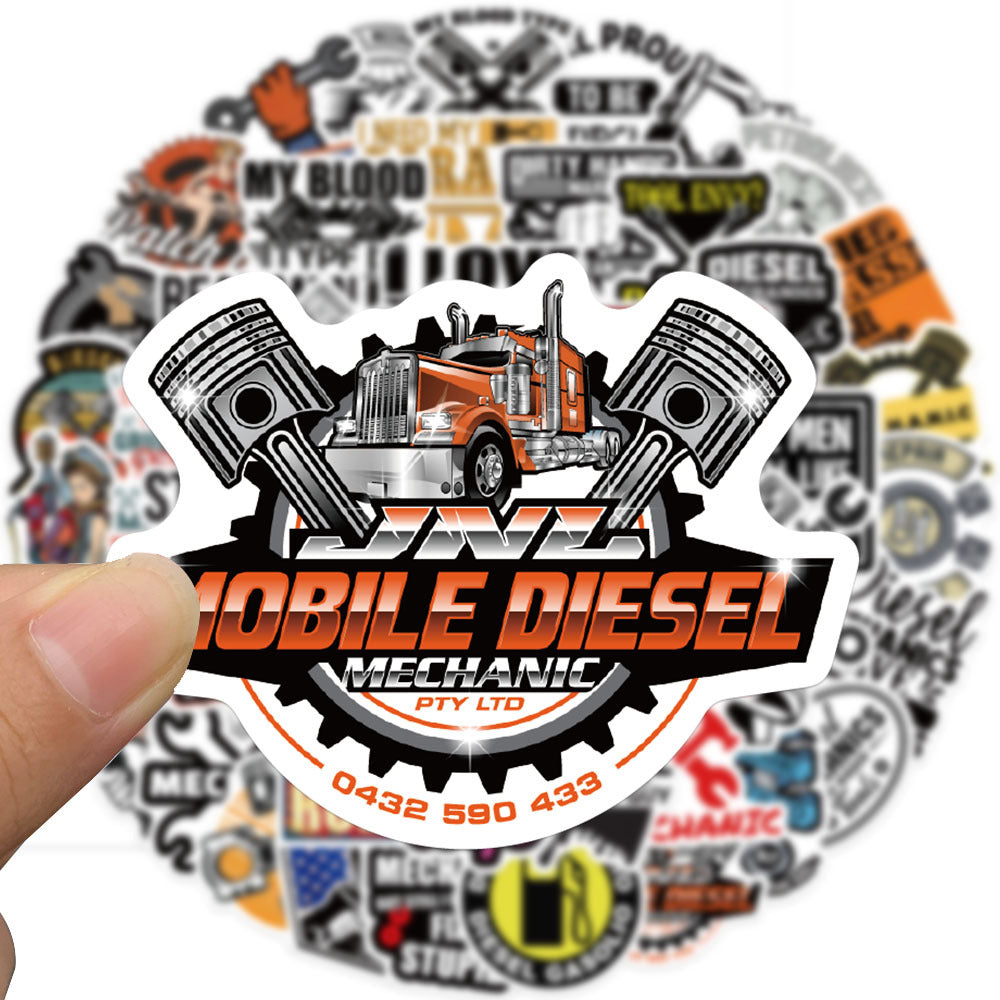 50pcs Diesel Mechanic Stickers