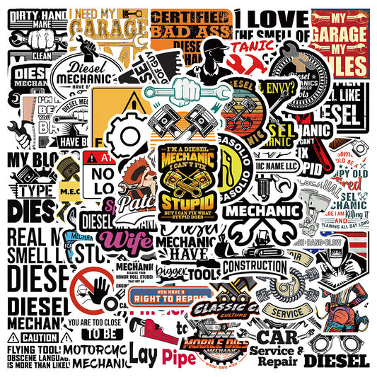 50pcs Diesel Mechanic Stickers