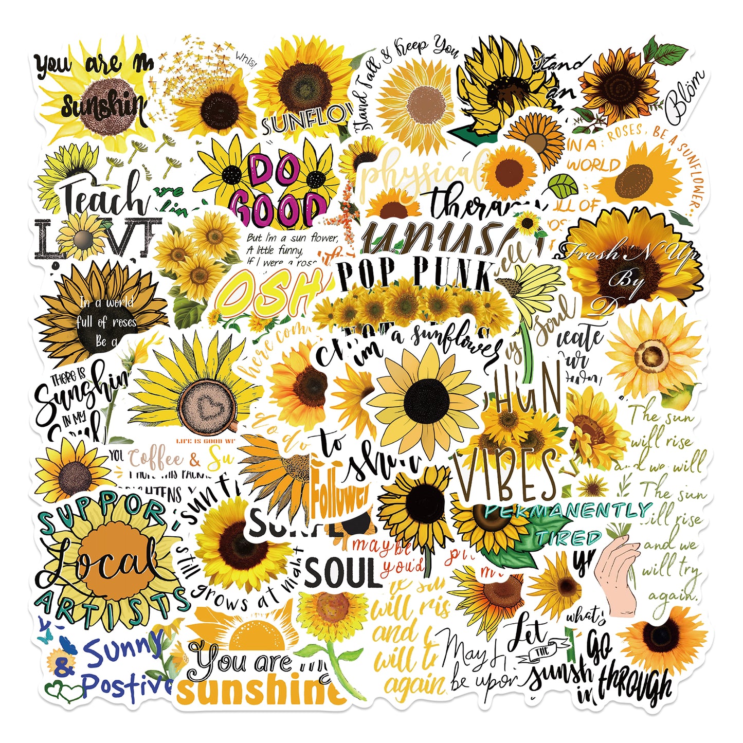 50pcs Sunflower 4 Stickers