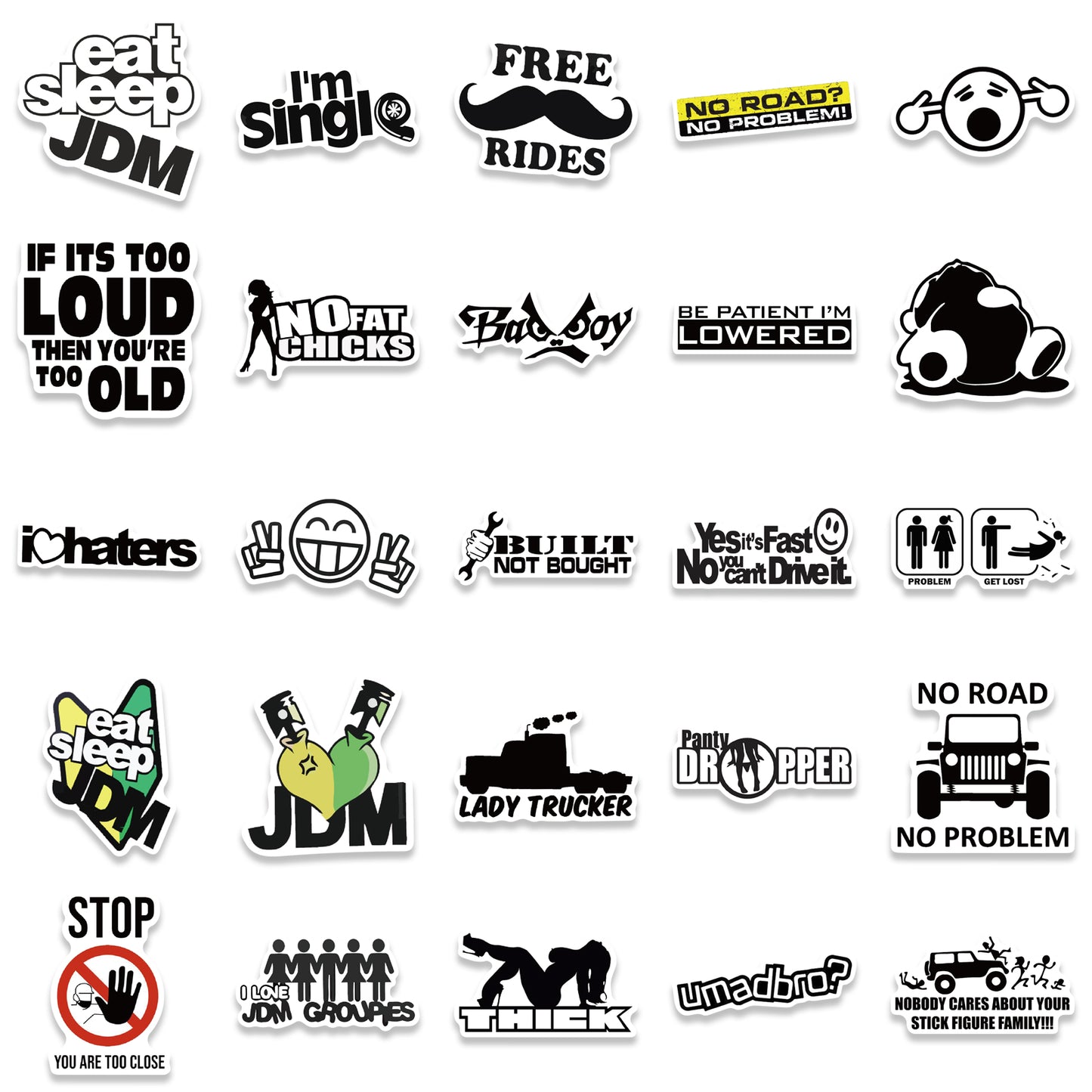 50pcs Funny JDM Stickers