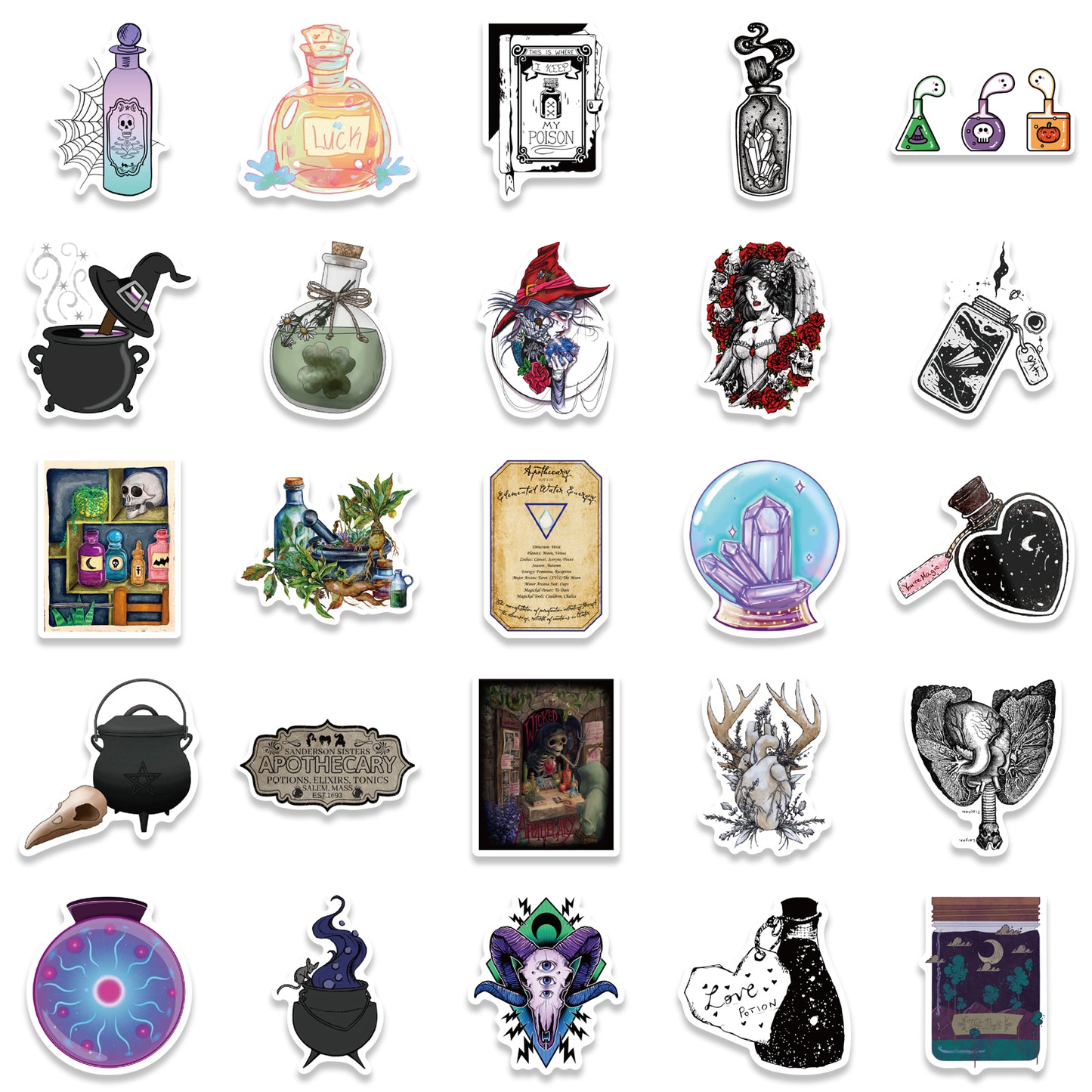 50pcs Apothecary 1 Stickers