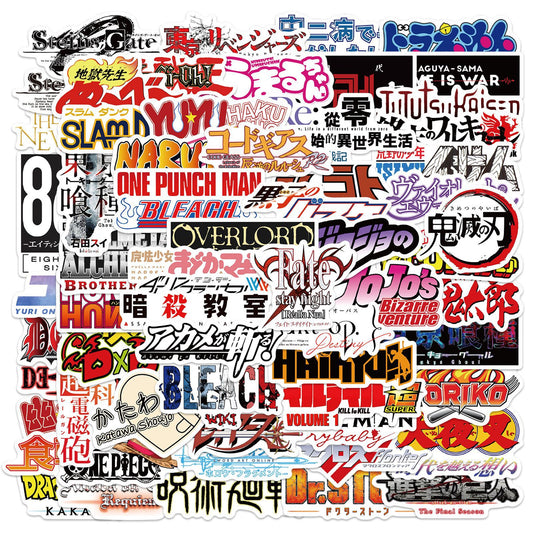 65pcs Anime logo Stickers