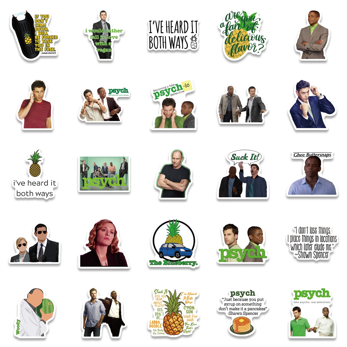 50pcs Psych Stickers