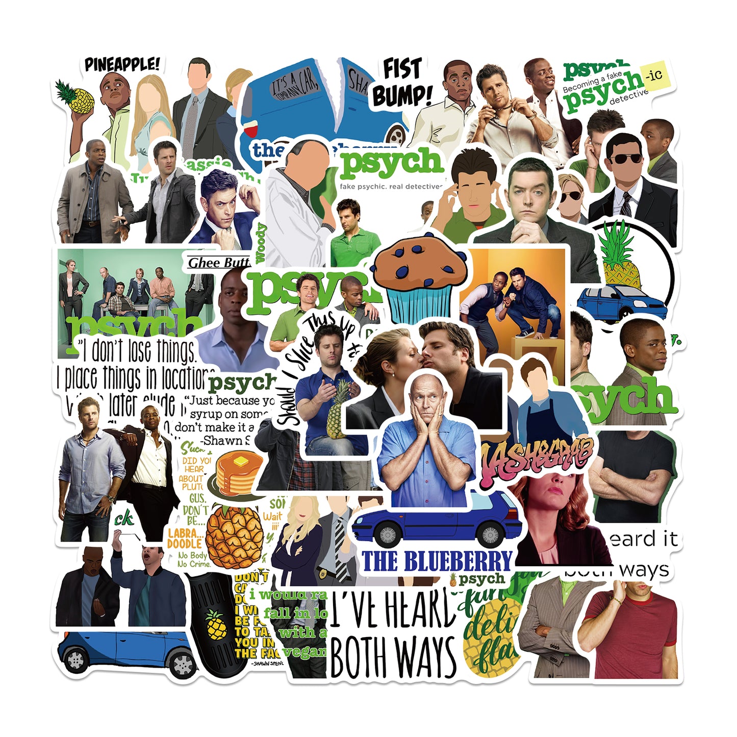 50pcs Psych Stickers