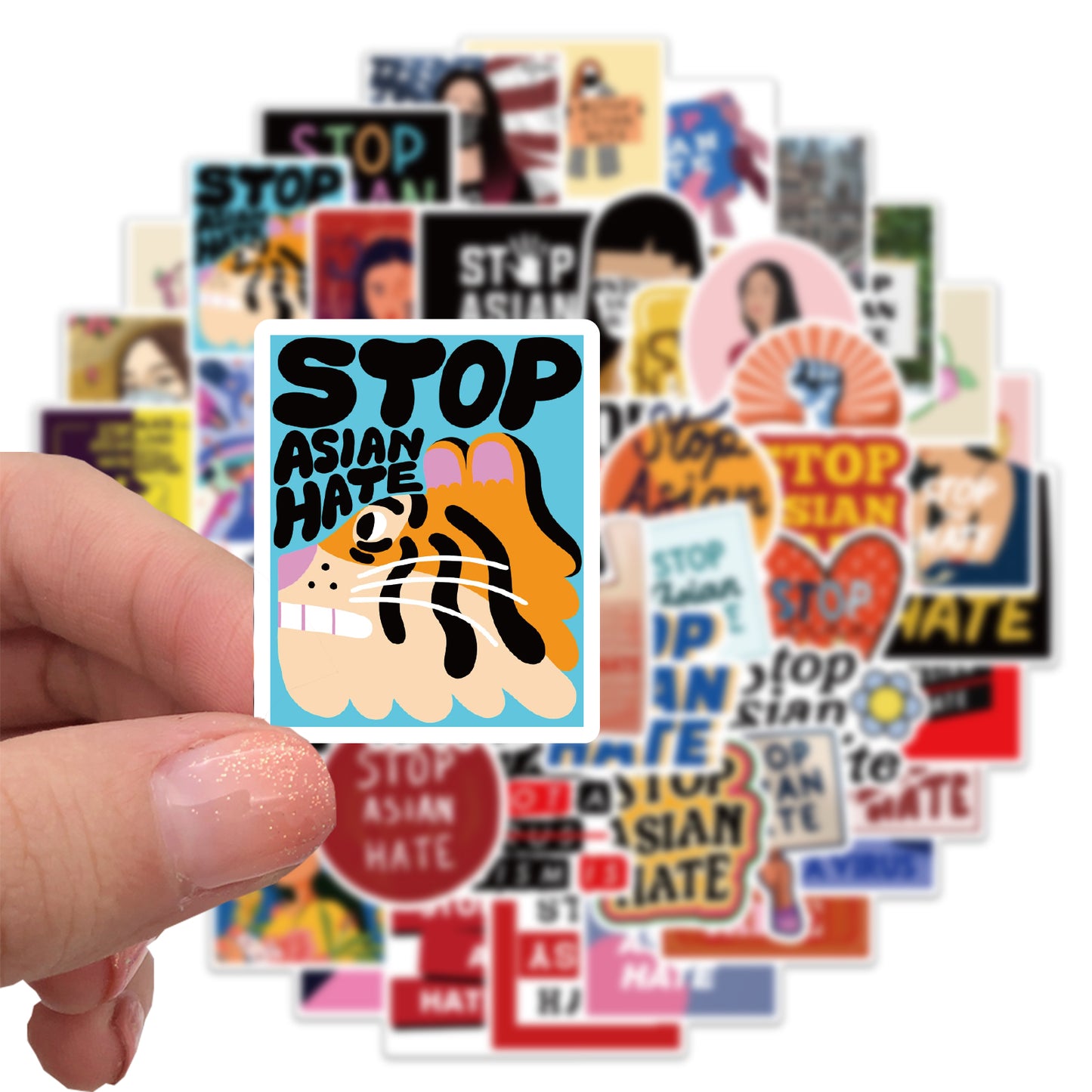 50pcs Stop Asian Hate Stickers