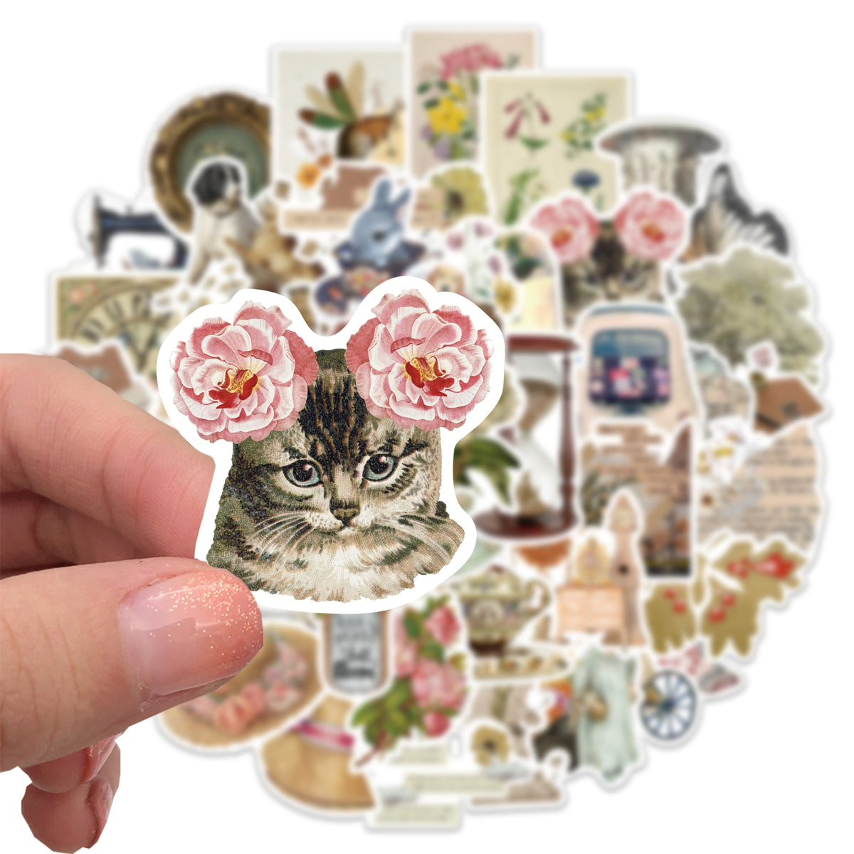 Retro Mini Sticker 50pcs Retro Vintage Art 2 Stickers – AU Sticker World