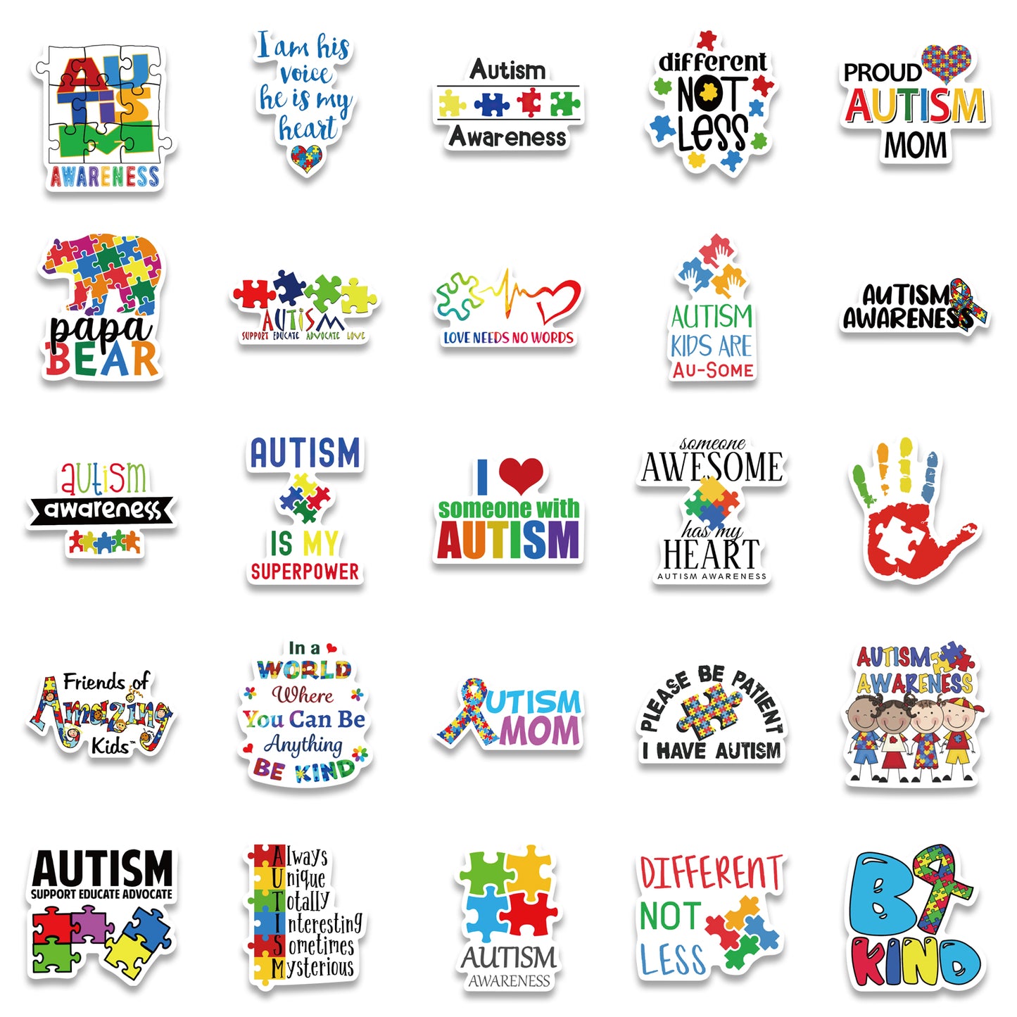 50pcs Autism Awareness Stickers