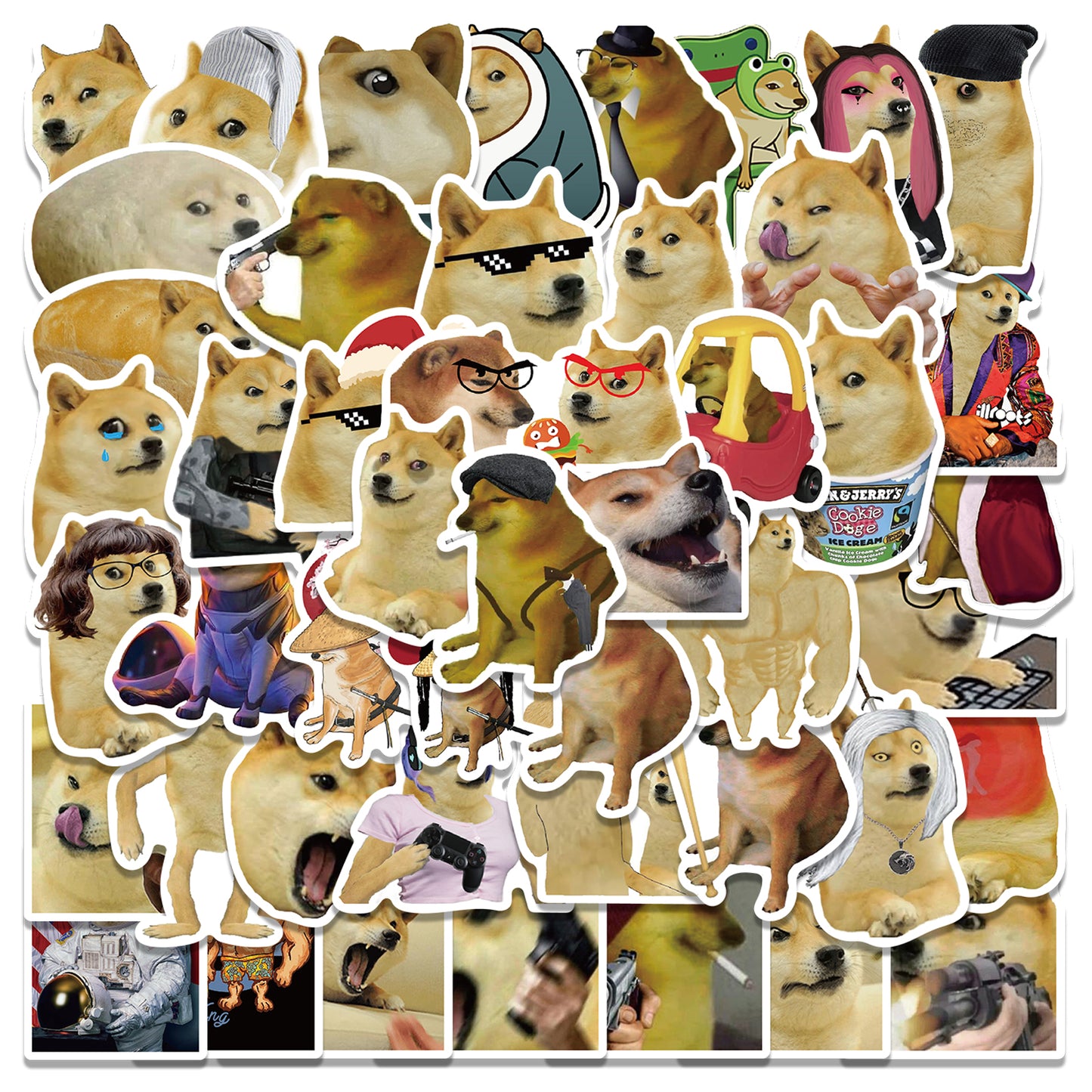 50pcs Doge Meme Stickers