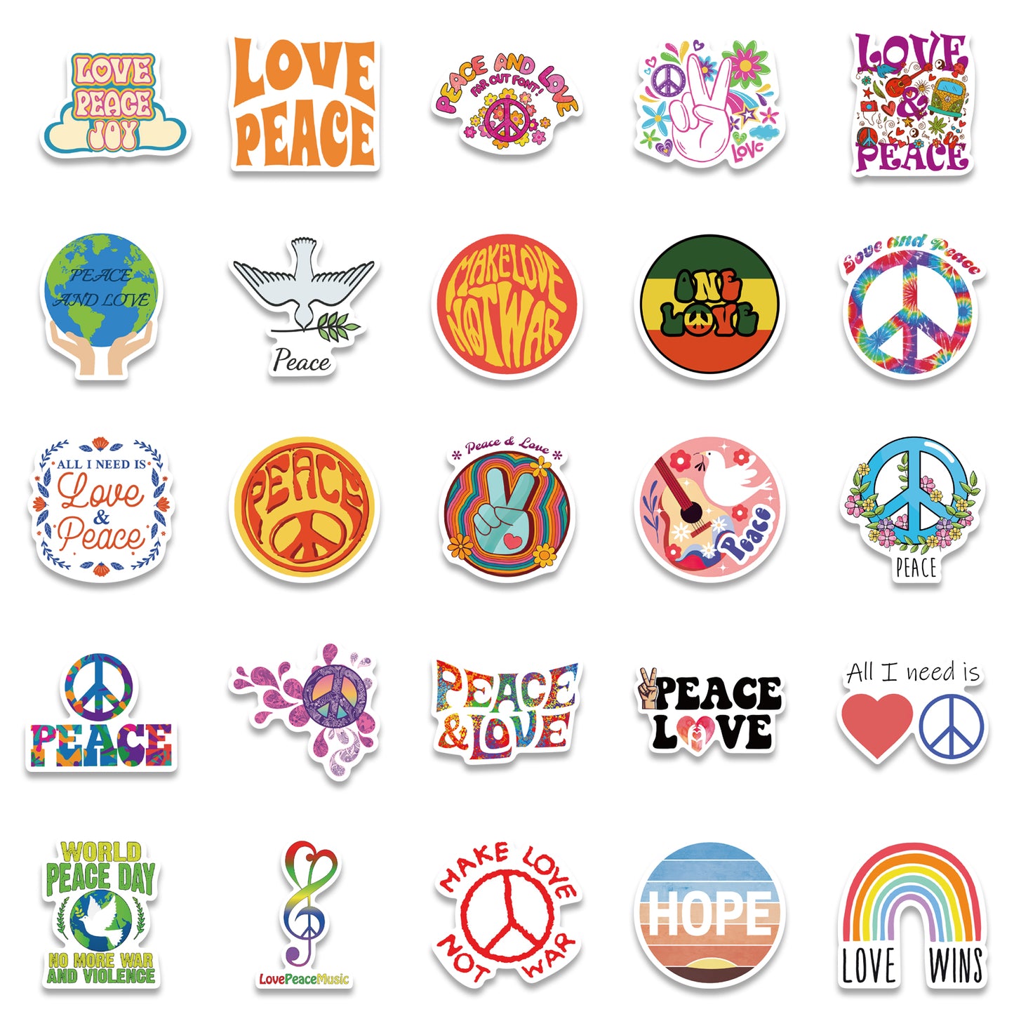 50pcs World Peace 1 Stickers