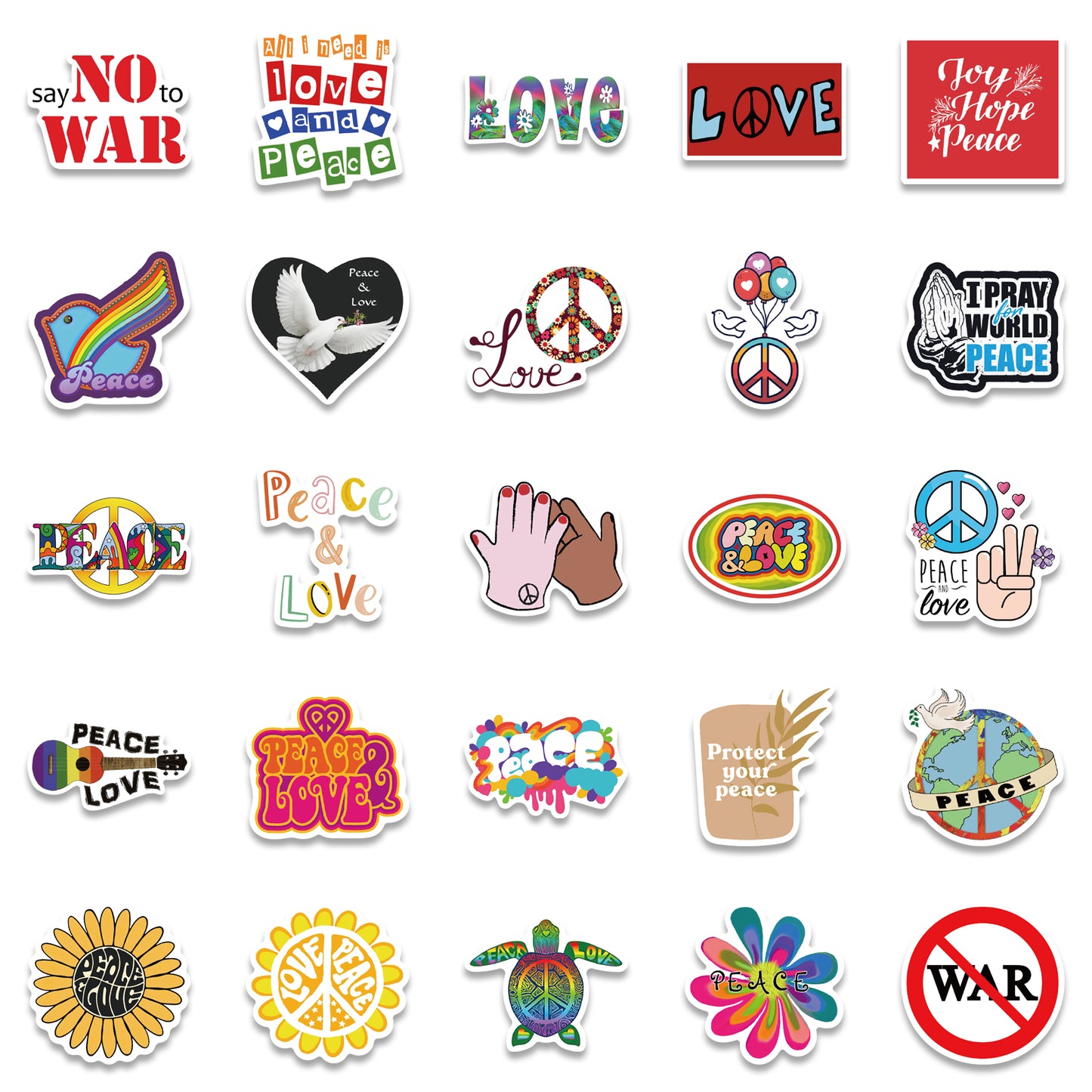 50pcs World Peace 1 Stickers