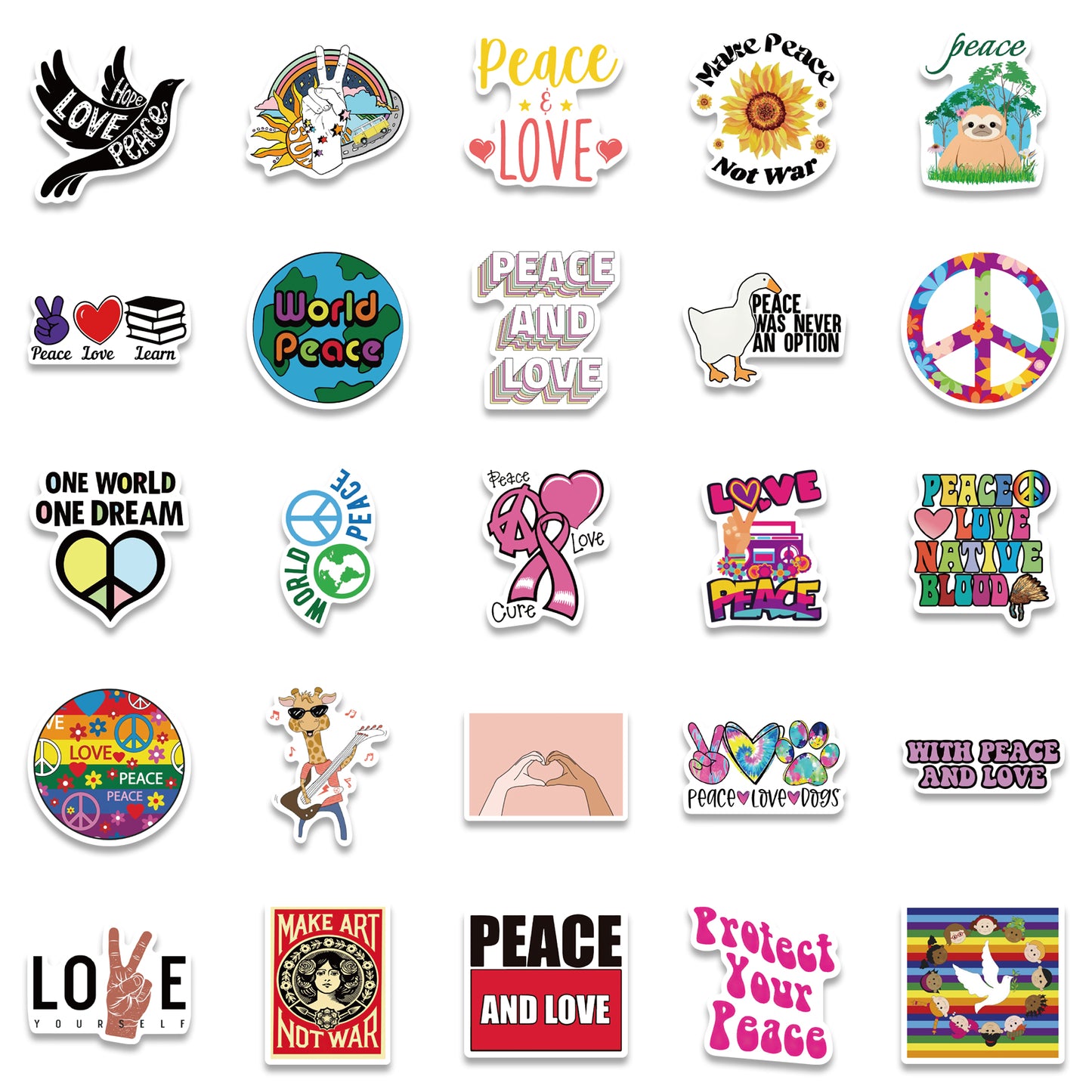 50pcs World Peace 2 Stickers – AU Sticker World
