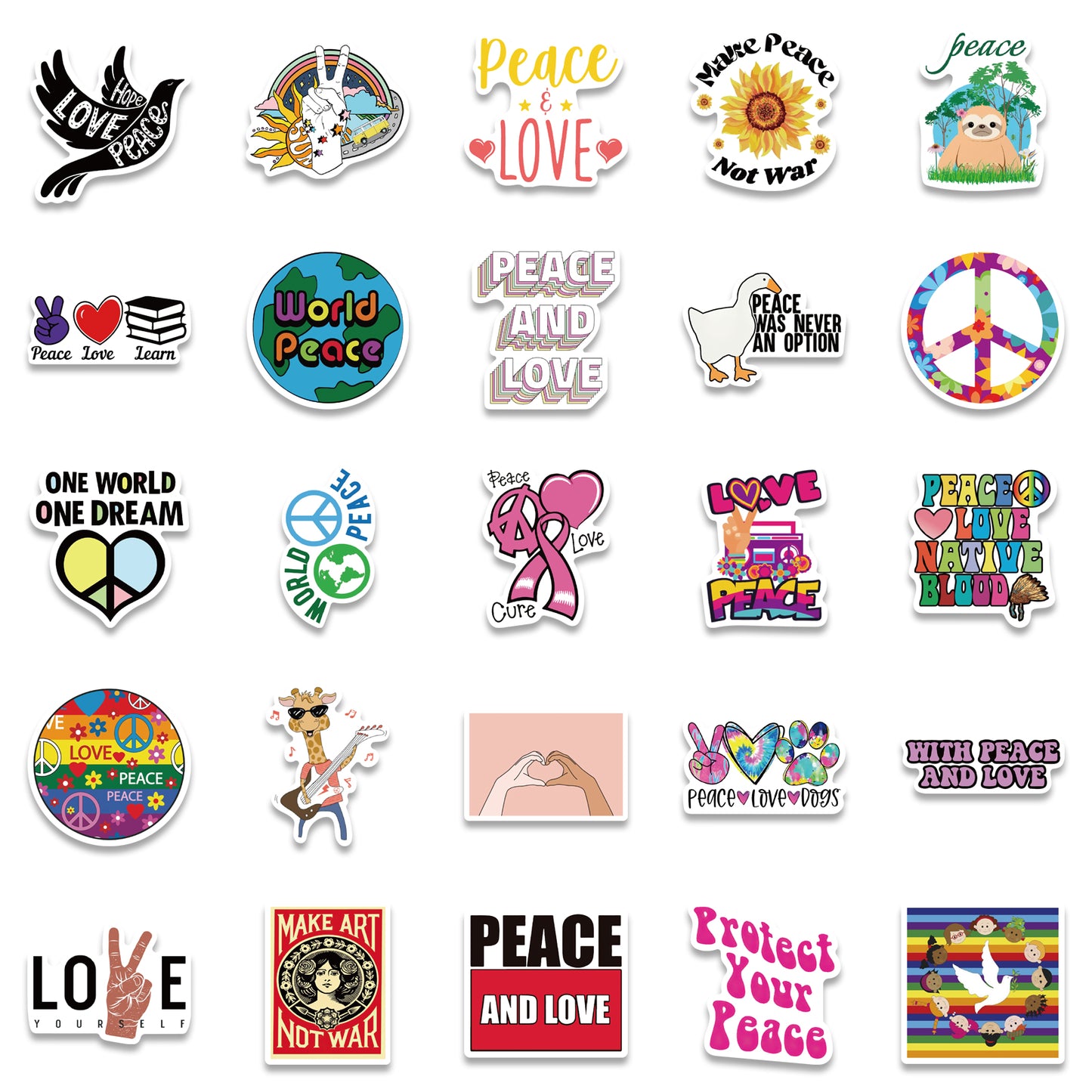 50pcs World Peace 2 Stickers