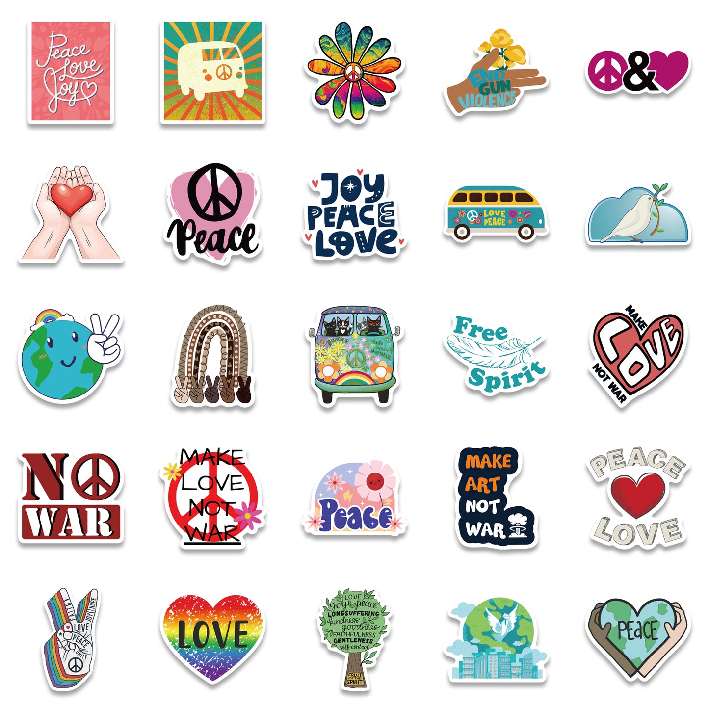 50pcs World Peace 2 Stickers