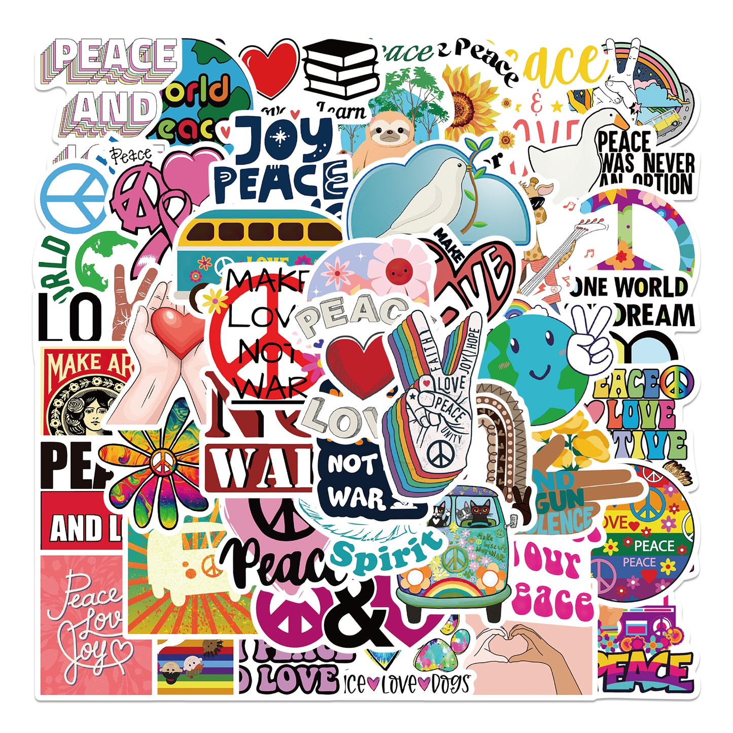 50pcs World Peace 2 Stickers