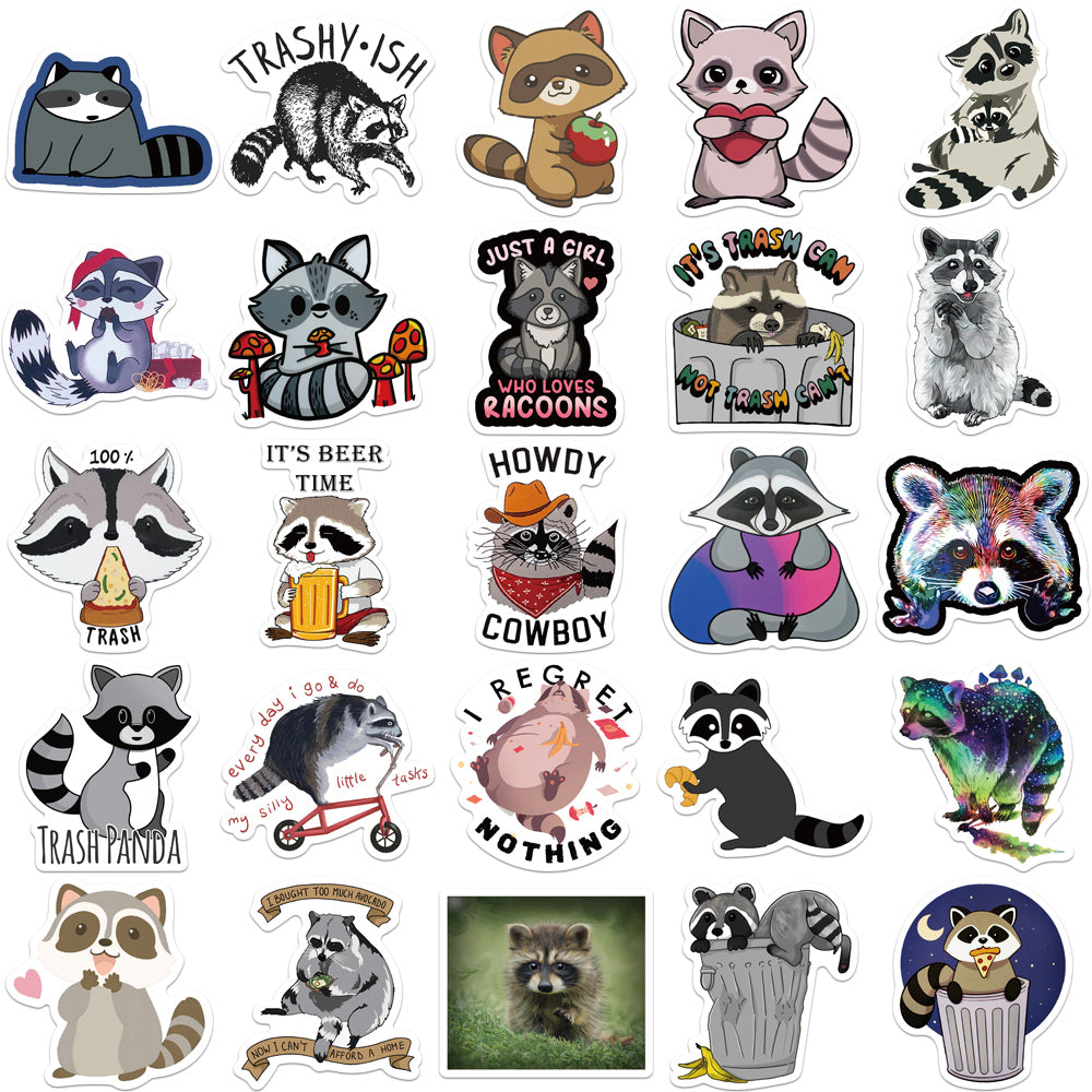 50pcs Raccoon 1 Stickers