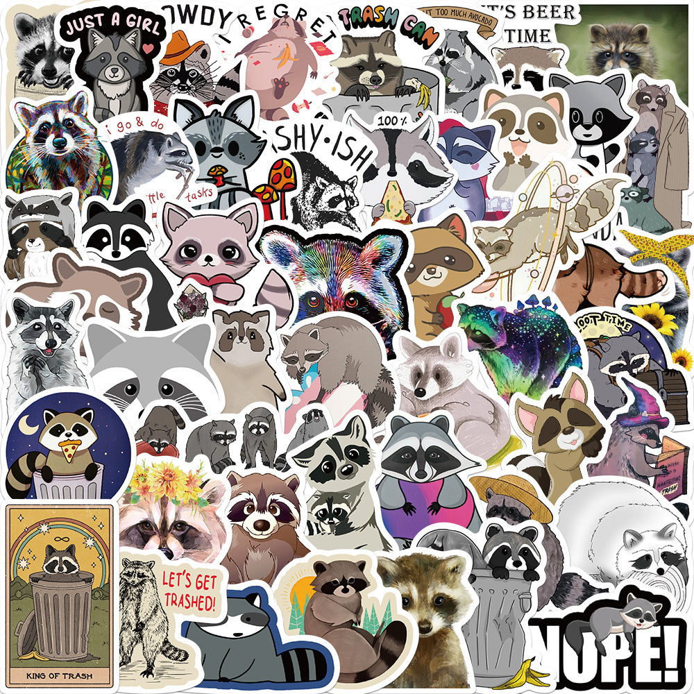 50pcs Raccoon 1 Stickers – AU Sticker World