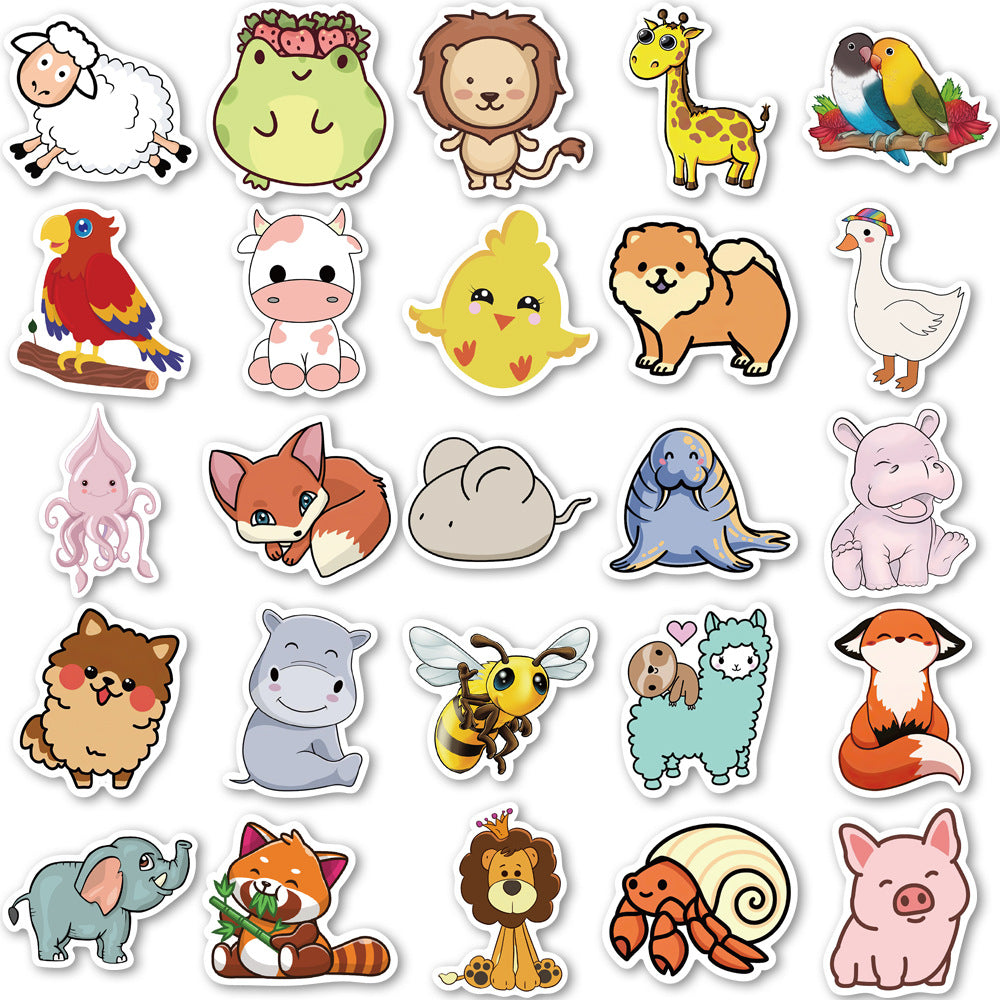 50pcs Catoon Animals 3 Stickers