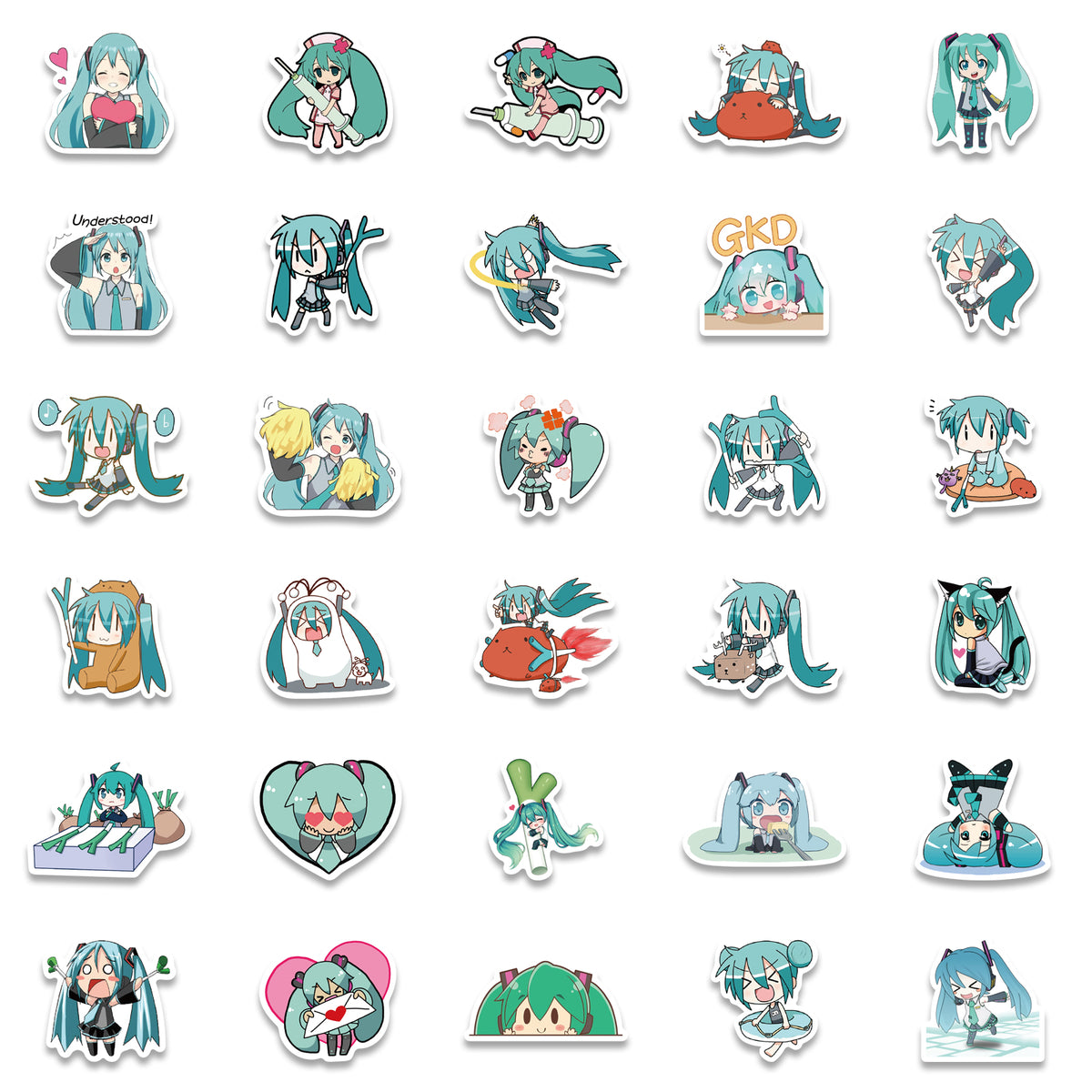 Miku Sorry Sticker 50pcs Hatsune Miku Stickers – AU Sticker World
