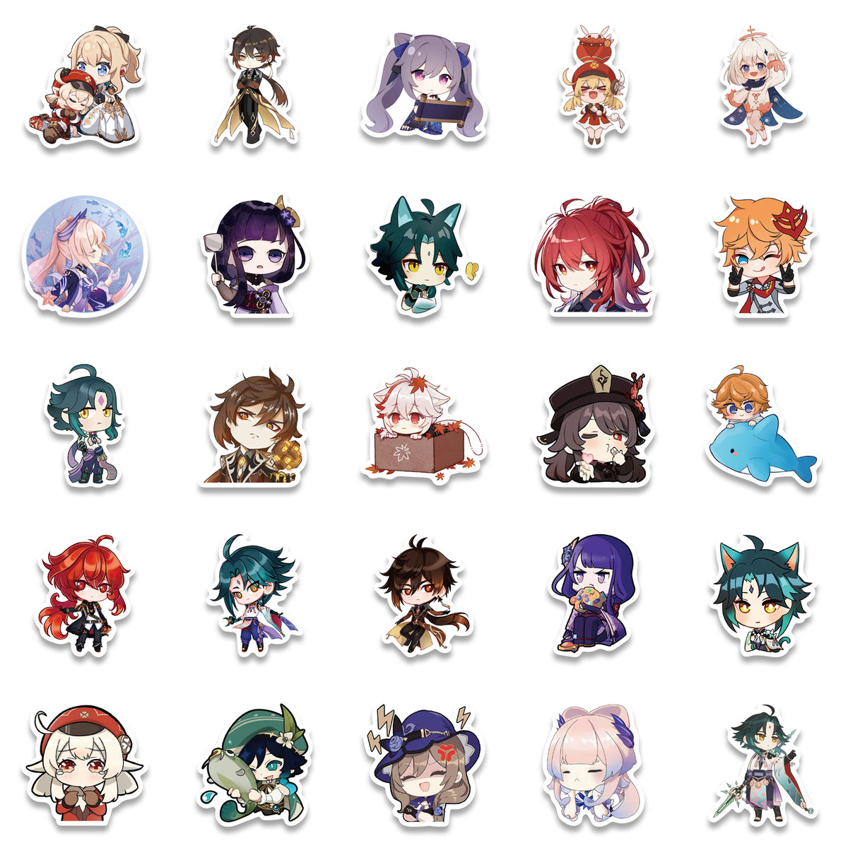 Genhin Chibi Sticker 50pcs Genshin Impact Chibi 1 Stickers – AU Sticker World