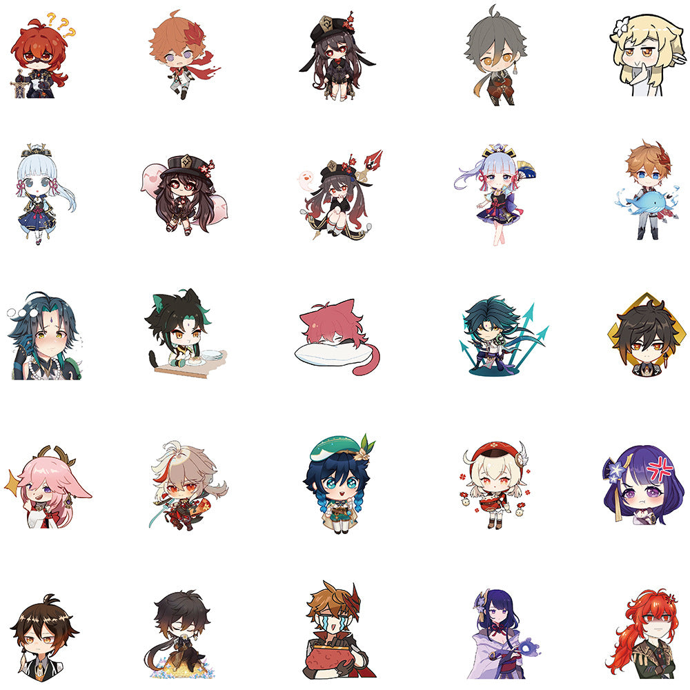 Genhin Chibi Sticker 50pcs Genshin Impact Chibi 2 Stickers – AU Sticker World