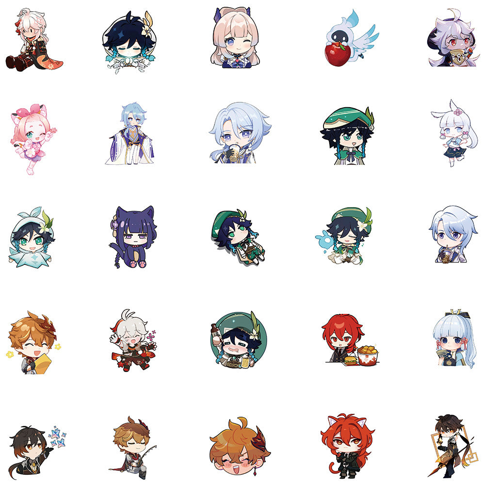 Genhin Chibi Sticker 50pcs Genshin Impact Chibi 2 Stickers – AU Sticker World