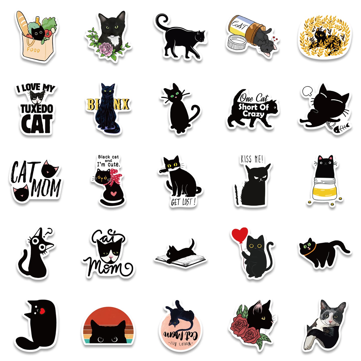 50pcs Black Cat 1 Stickers