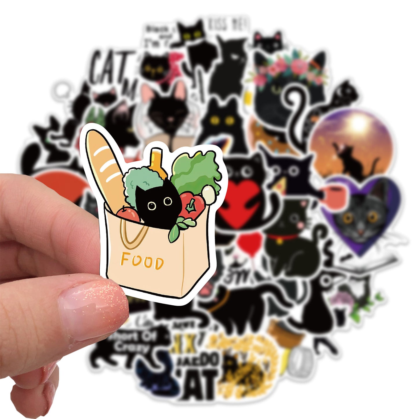 50pcs Black Cat 1 Stickers