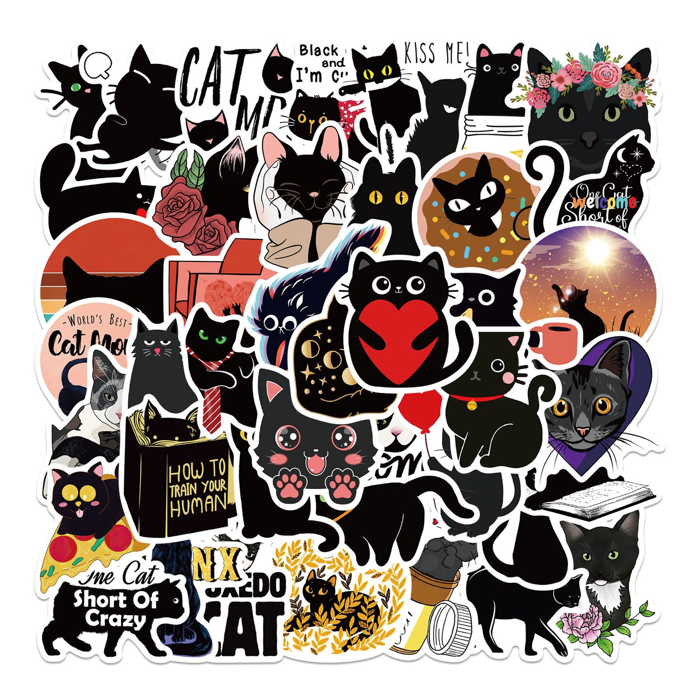 50pcs Black Cat 1 Stickers