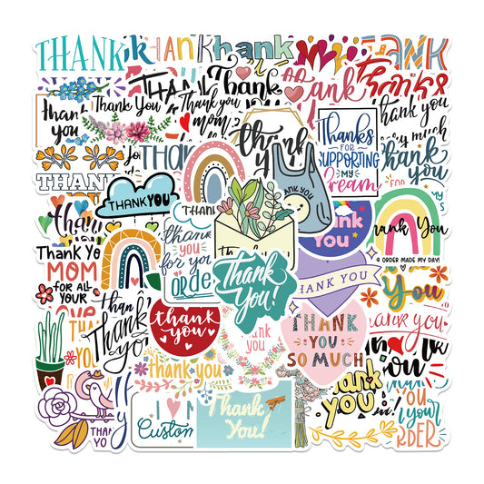 50pcs Thank You Stickers
