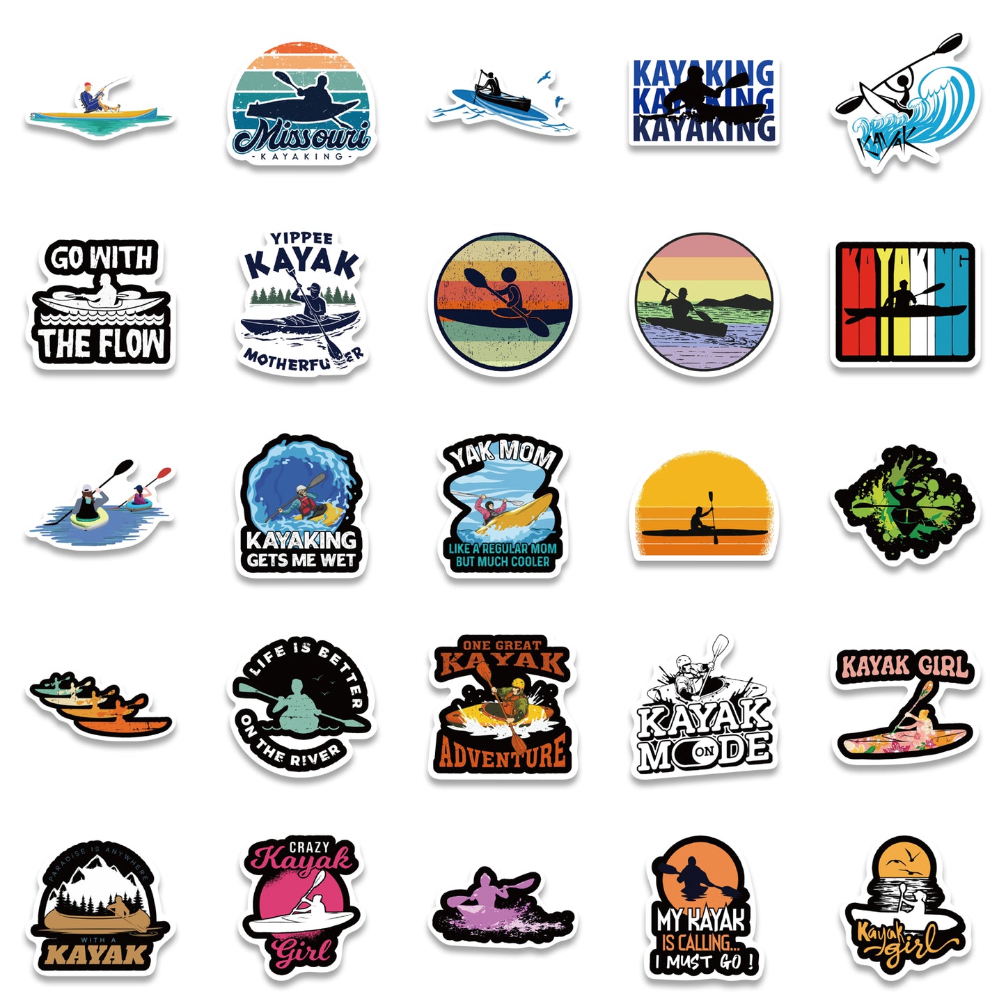 50pcs Kayak Sports Makes Me Wet Stickers