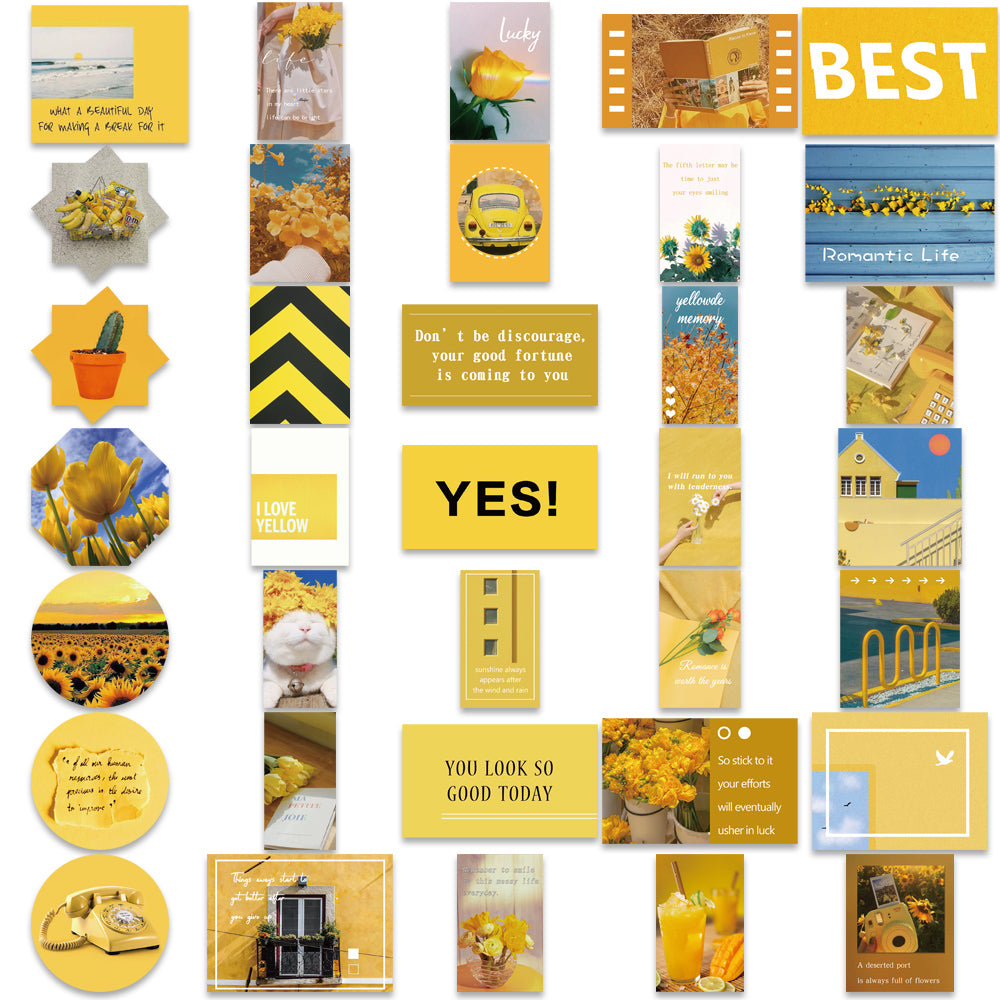 65pcs Yellow Stickers