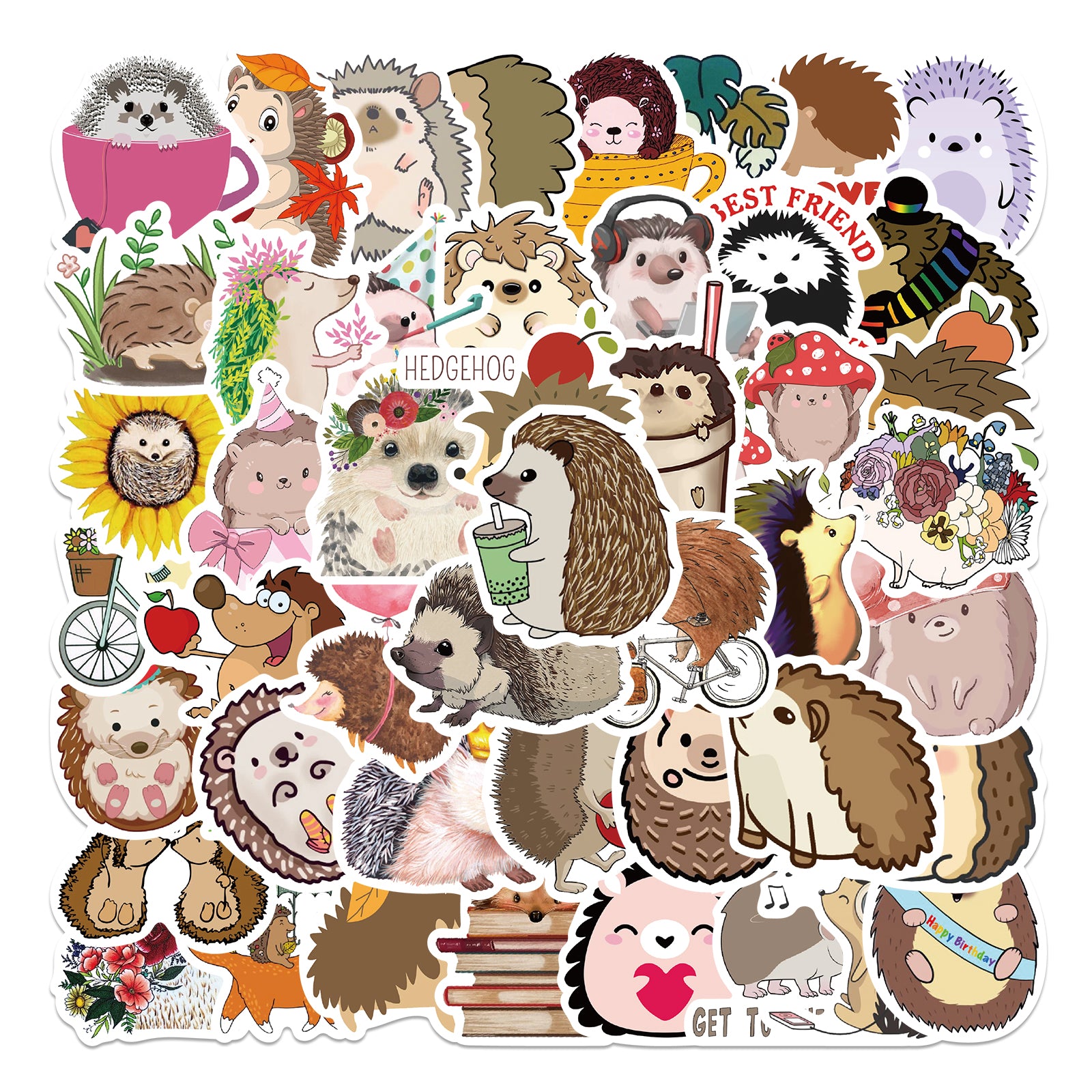 50pcs Hedgehog 1 Stickers – AU Sticker World