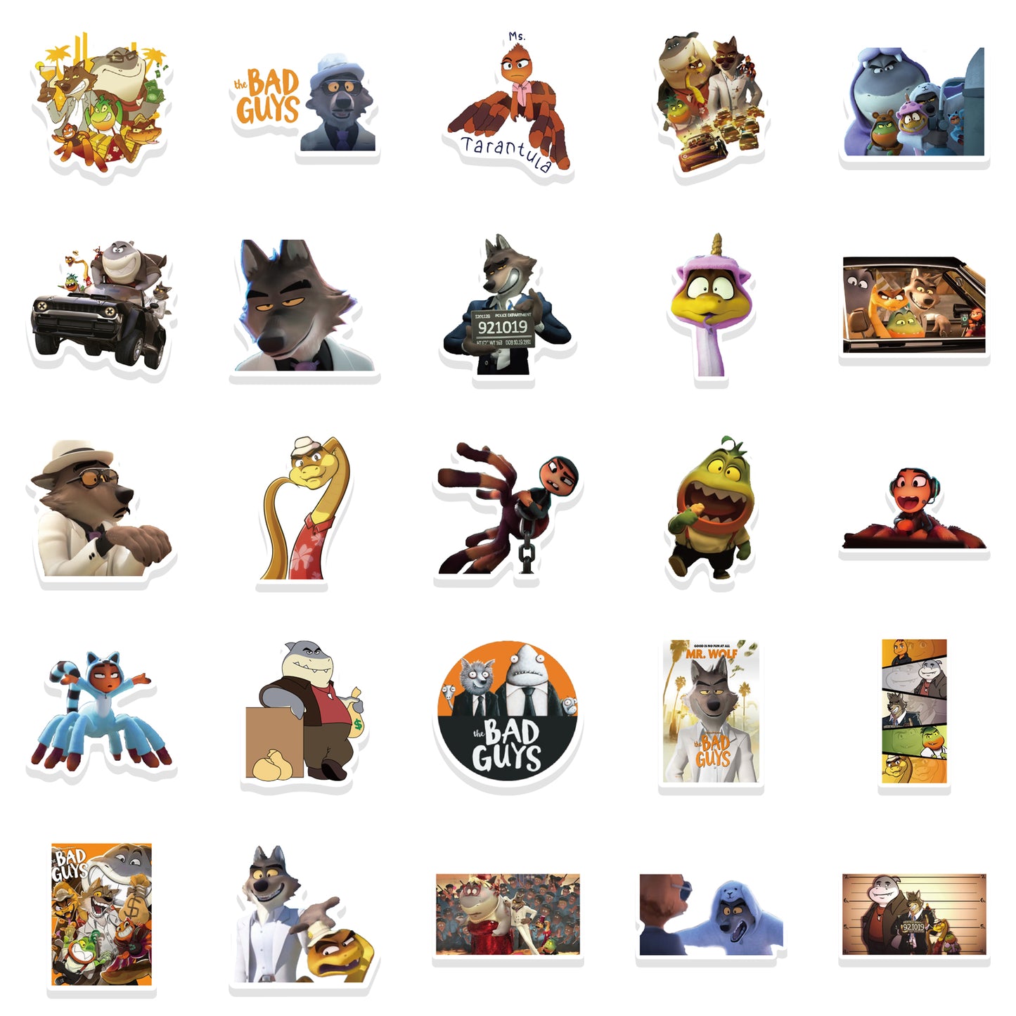 52pcs Bad Guys Stickers