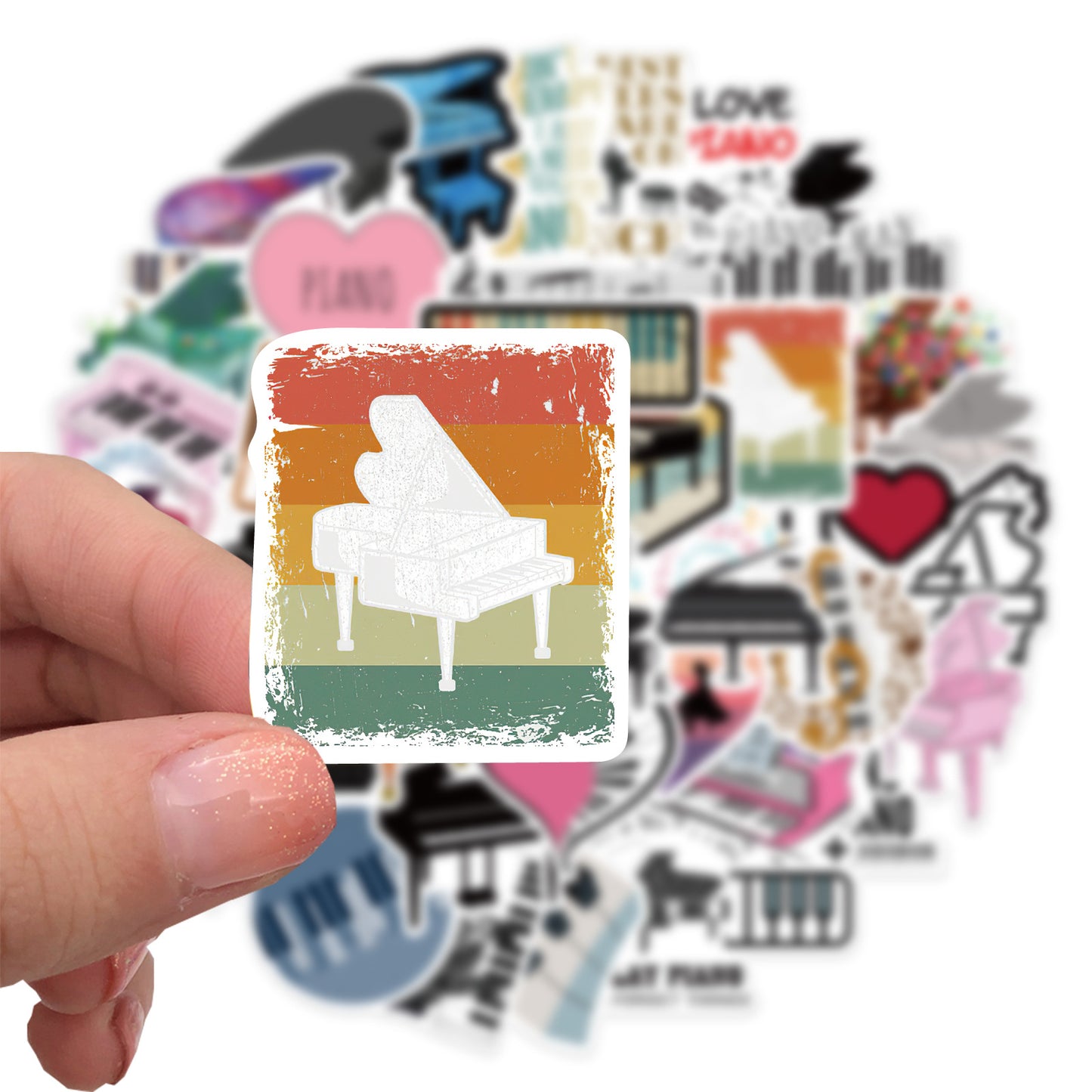 50pcs Piano Stickers