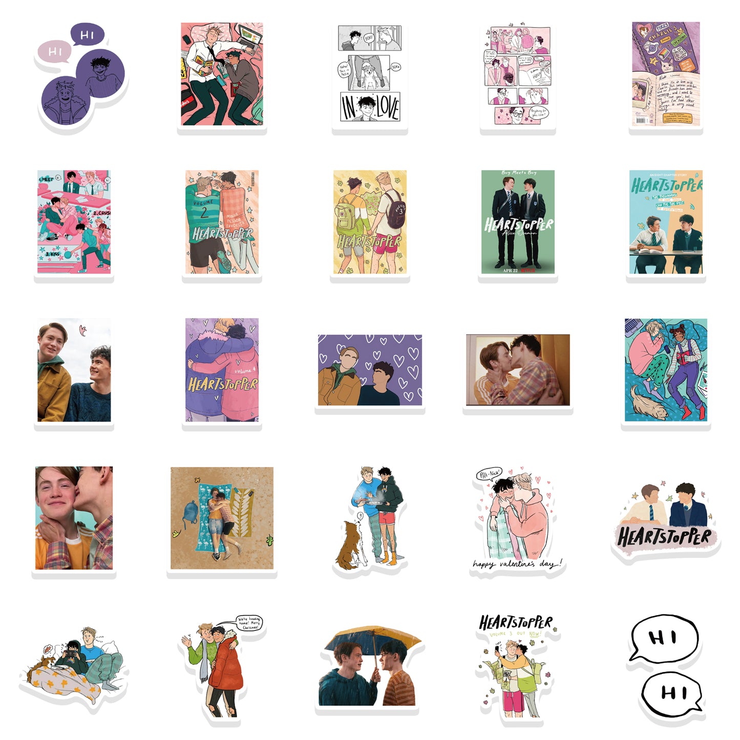 50pcs Heartstopper Stickers