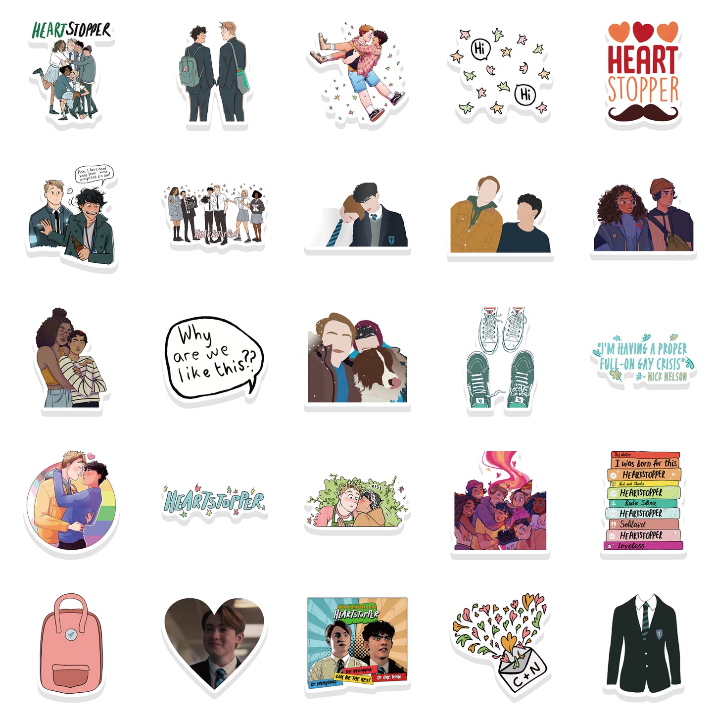 50pcs Heartstopper Stickers