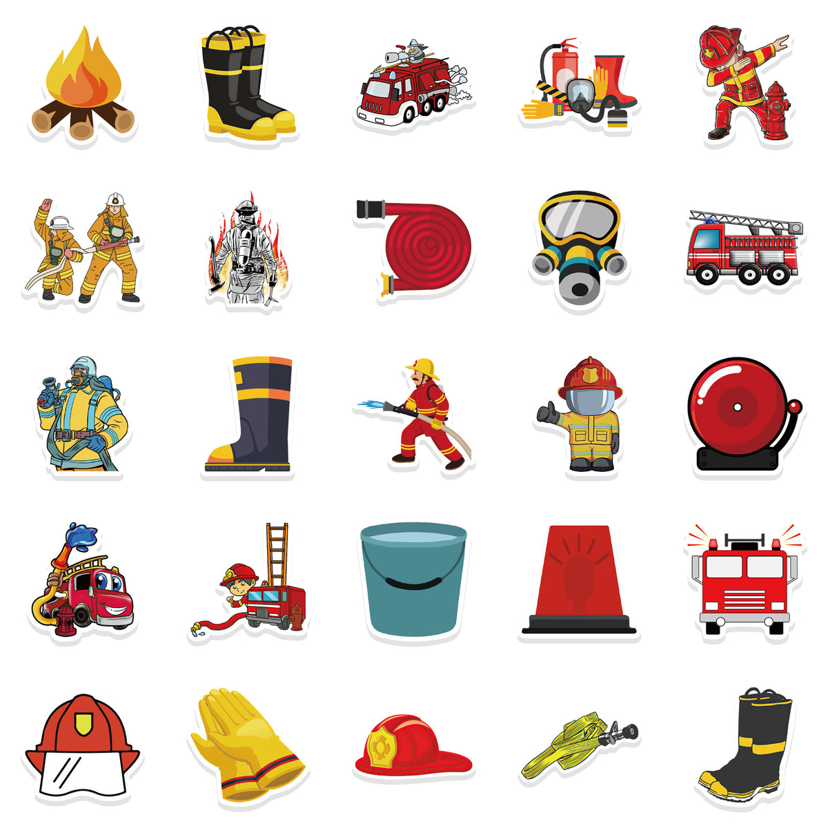 Fireman Sticker Customizable 52pcs Fireman Stickers – AU Sticker World