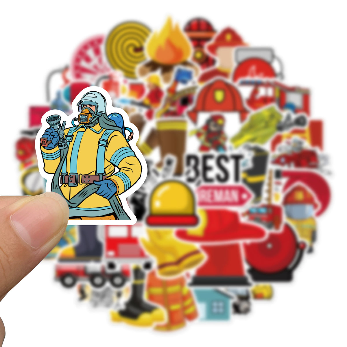 People On Fire Sticker 52pcs Fireman Stickers – AU Sticker World