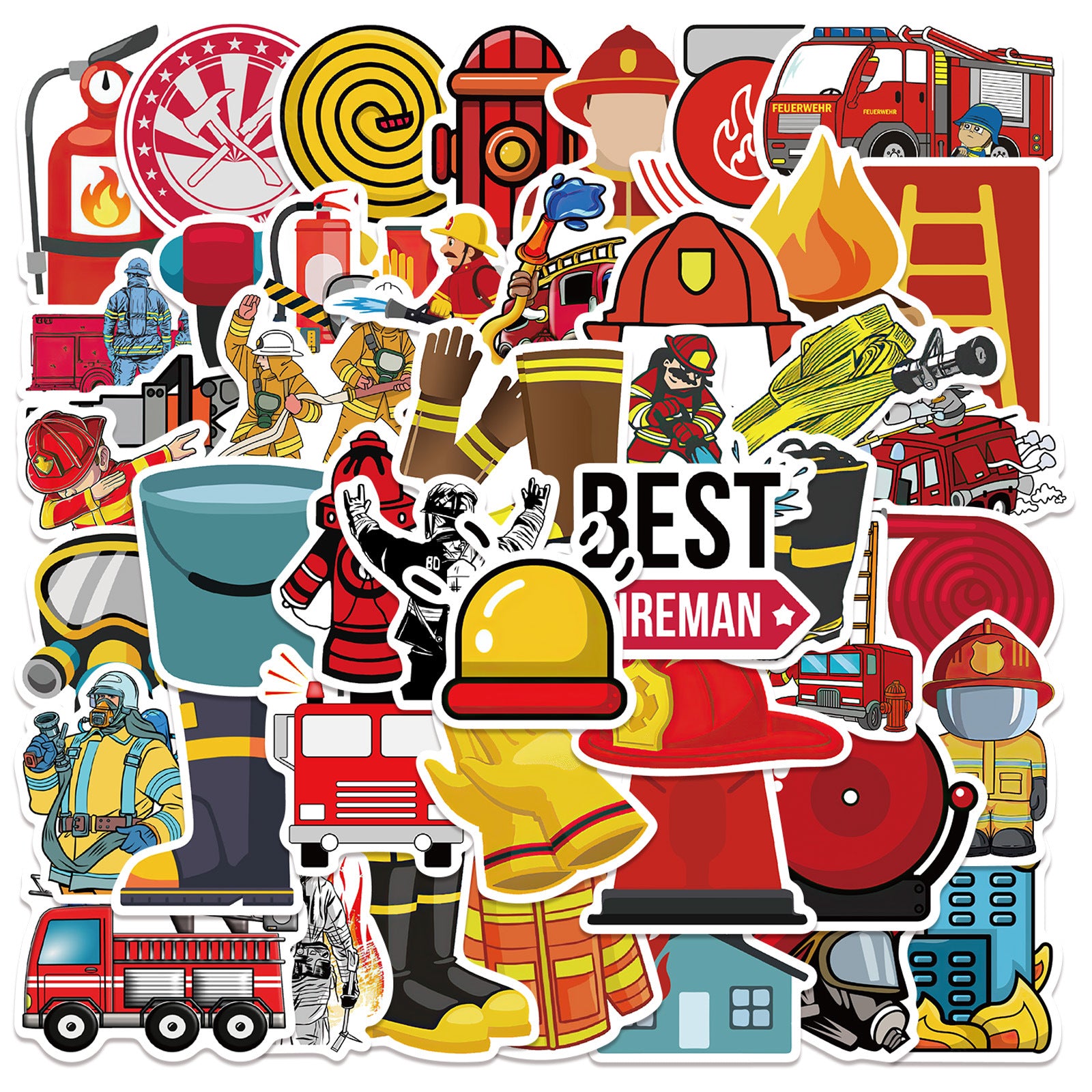 People On Fire Sticker 52pcs Fireman Stickers – AU Sticker World